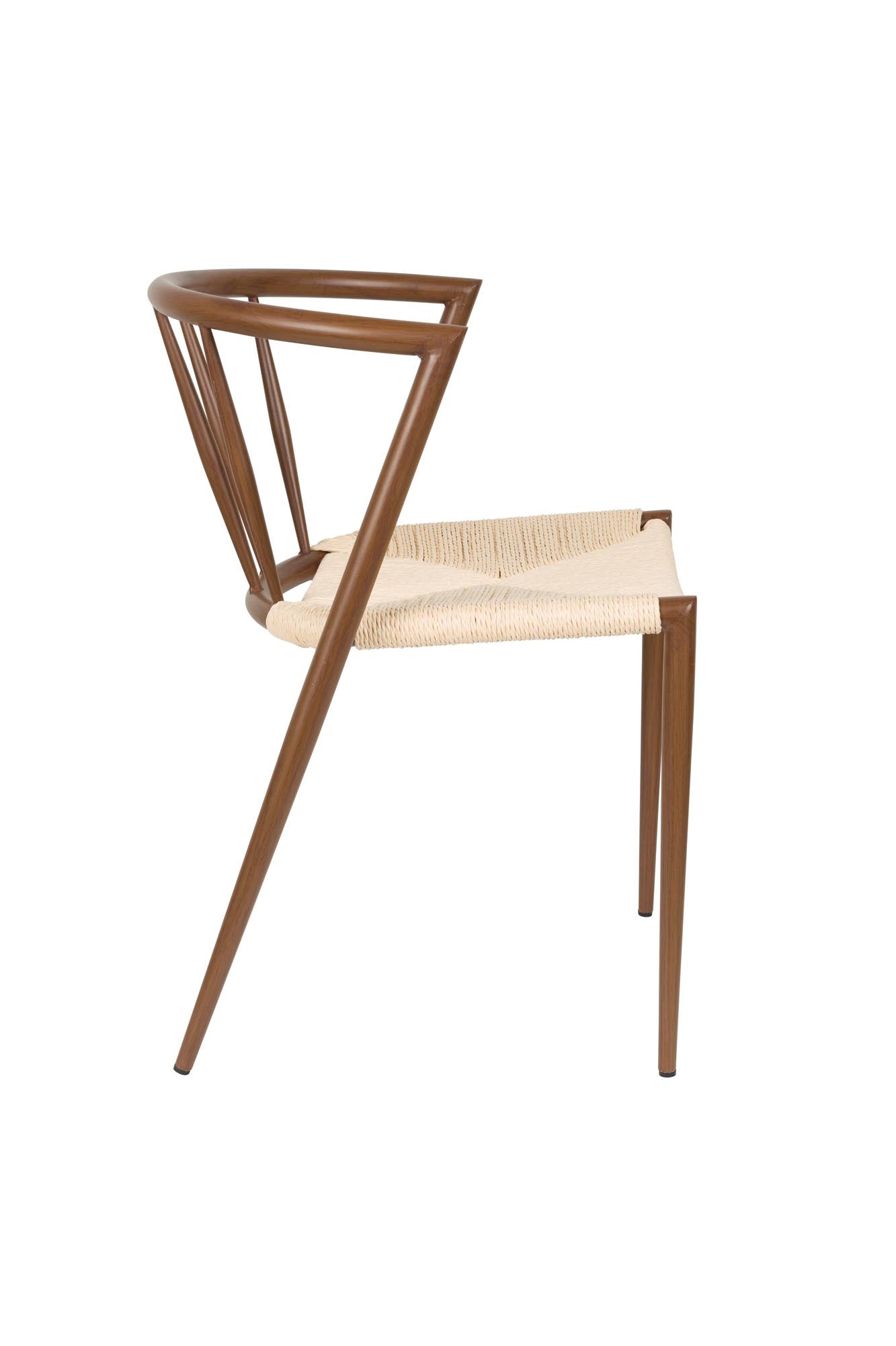 Erleben Sie den Che Walnut Stuhl von White Label Living – ein eleganter Esszimmerstuhl, der modernes Design mit zeitlosem Vintage-Charme vereint.