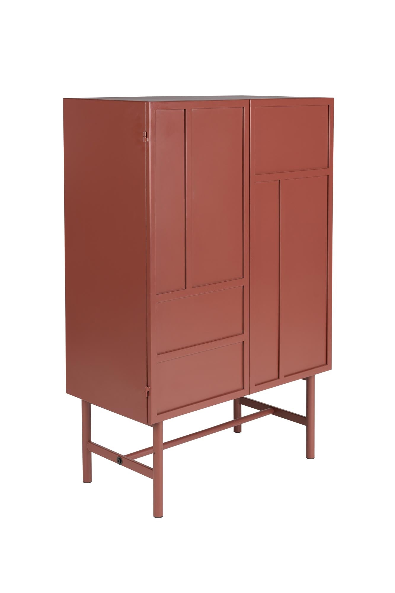 Entdecken Sie den stilvollen Cabinet Davis von White Label Living in warmem Terrakotta – ein elegantes Möbelstück für Ihr Zuhause.