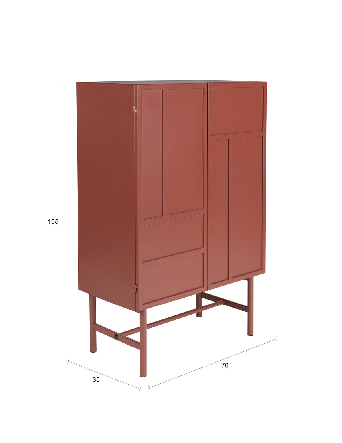 Cabinet Davis in Rot präsentiert im Onlineshop von KAQTU Design AG. Cabinet ist von White Label Living