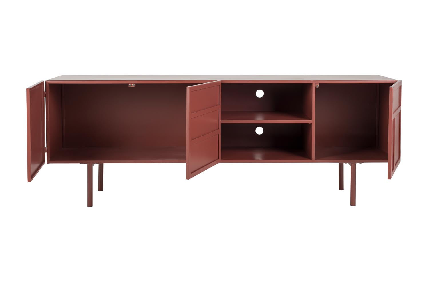 Entdecken Sie das stilvolle Sideboard Davis von White Label Living – ein elegantes Möbelstück in modernem Terrakotta, das Funktionalität und Design vereint.
