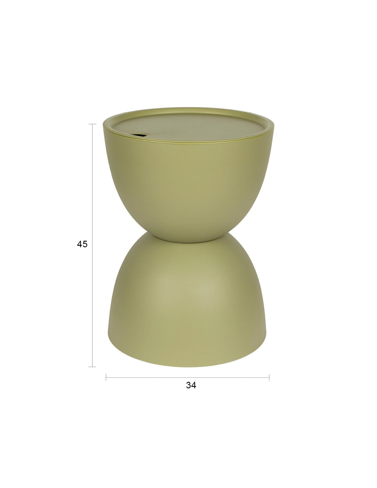 Beistelltisch Mara Outdoor in Beige aus mattem Kunststoff mit Sanduhr-Design und abnehmbarer Tischplatte, Outdoor-Möbel.