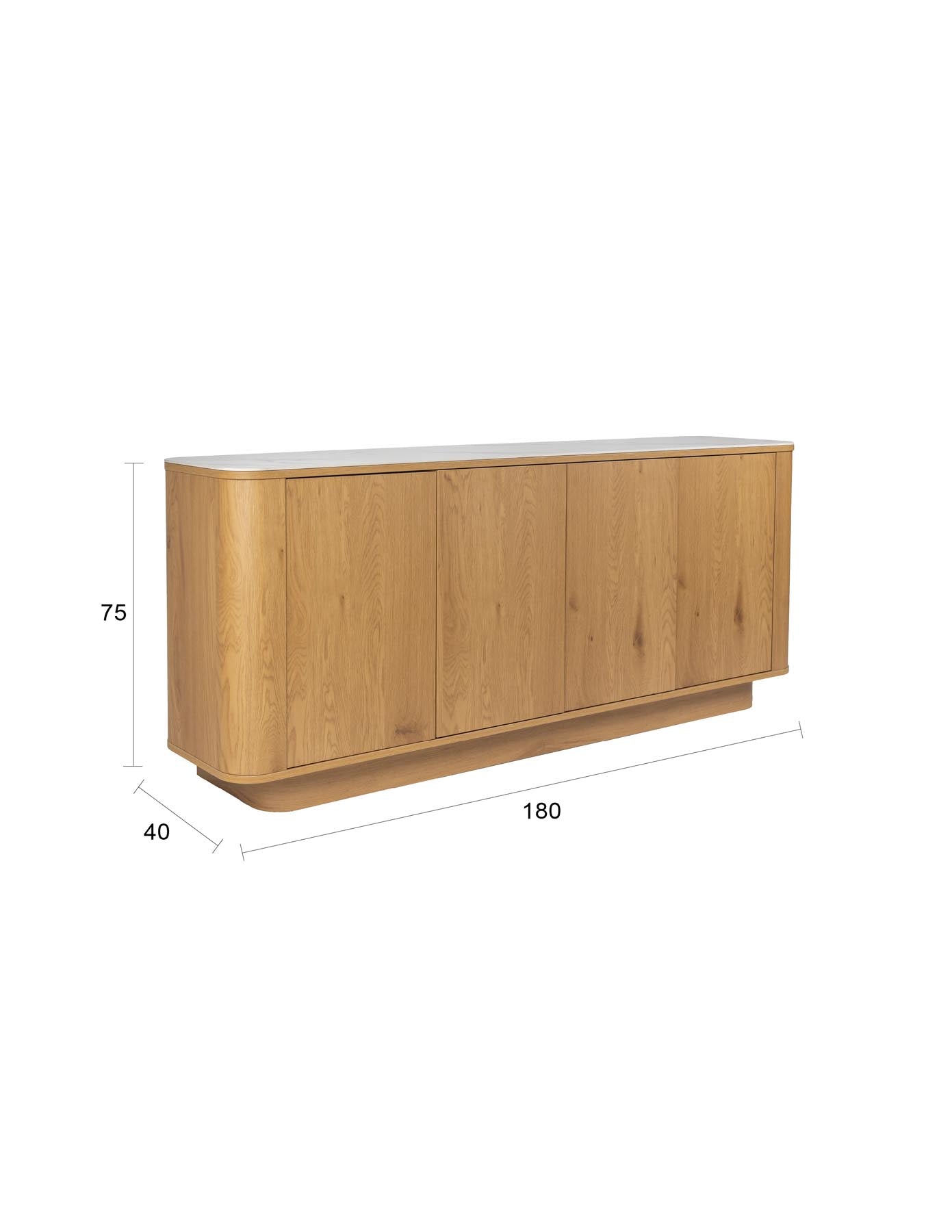 Sideboard Hoch Almira in Natürlich präsentiert im Onlineshop von KAQTU Design AG. Sideboards ist von White Label Living