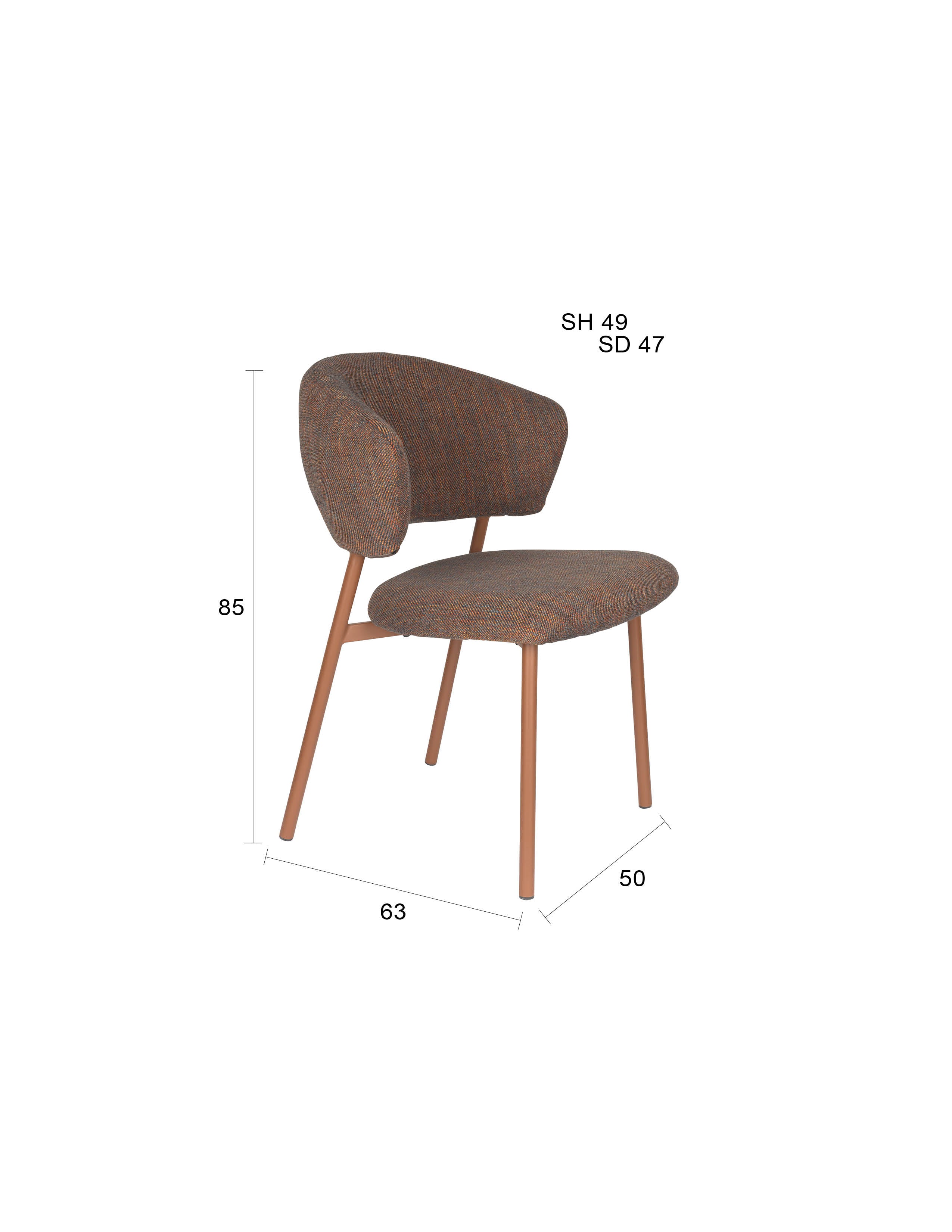 Stuhl Jasmine in Braun präsentiert im Onlineshop von KAQTU Design AG. Stuhl ist von White Label Living