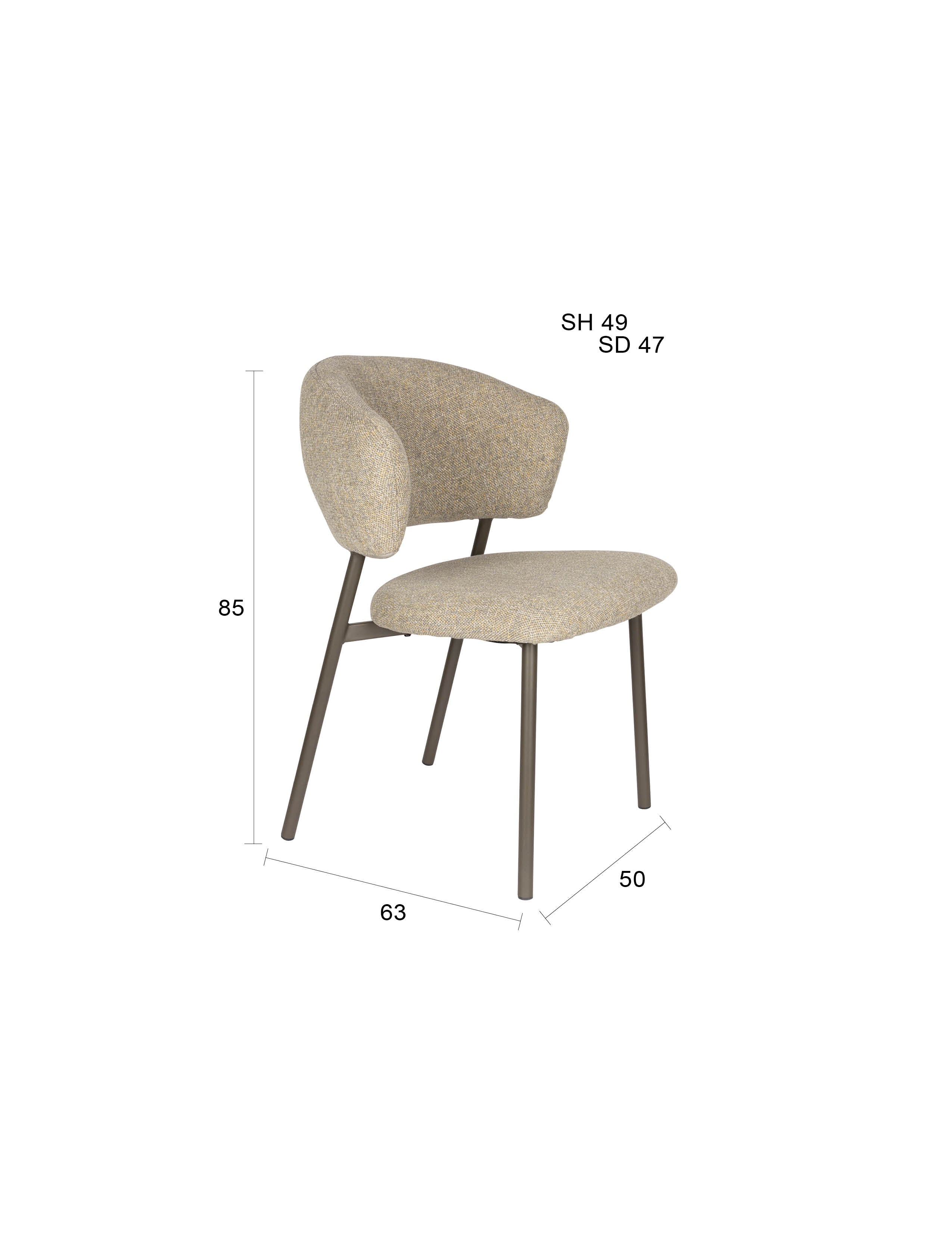 Stuhl Jasmine in Grün präsentiert im Onlineshop von KAQTU Design AG. Stuhl ist von White Label Living
