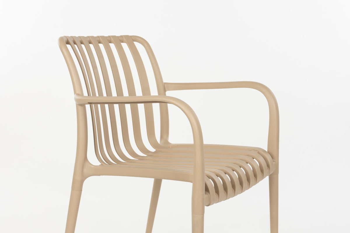 Gartenstuhl Amae in beige präsentiert im Onlineshop von KAQTU Design AG. Gartenstuhl ist von White Label Living