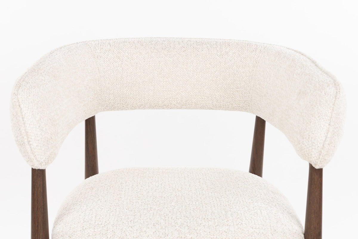 Gepolsterter Sessel Armchair Stanley von White Label Living in Beige mit brauner Optik, Sitzfläche aus Polyester, Beine aus Eisen mit Pulverbeschichtung