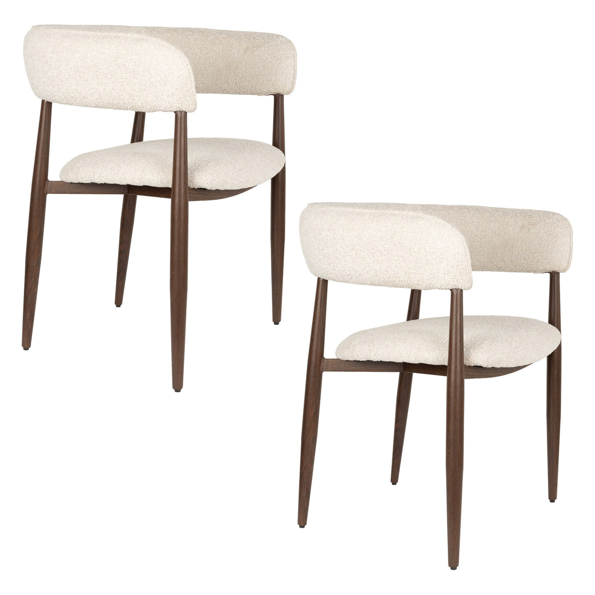 Gepolsterter Sessel Armchair Stanley von White Label Living in Beige mit brauner Optik, Sitzfläche aus Polyester, Beine aus Eisen mit Pulverbeschichtung