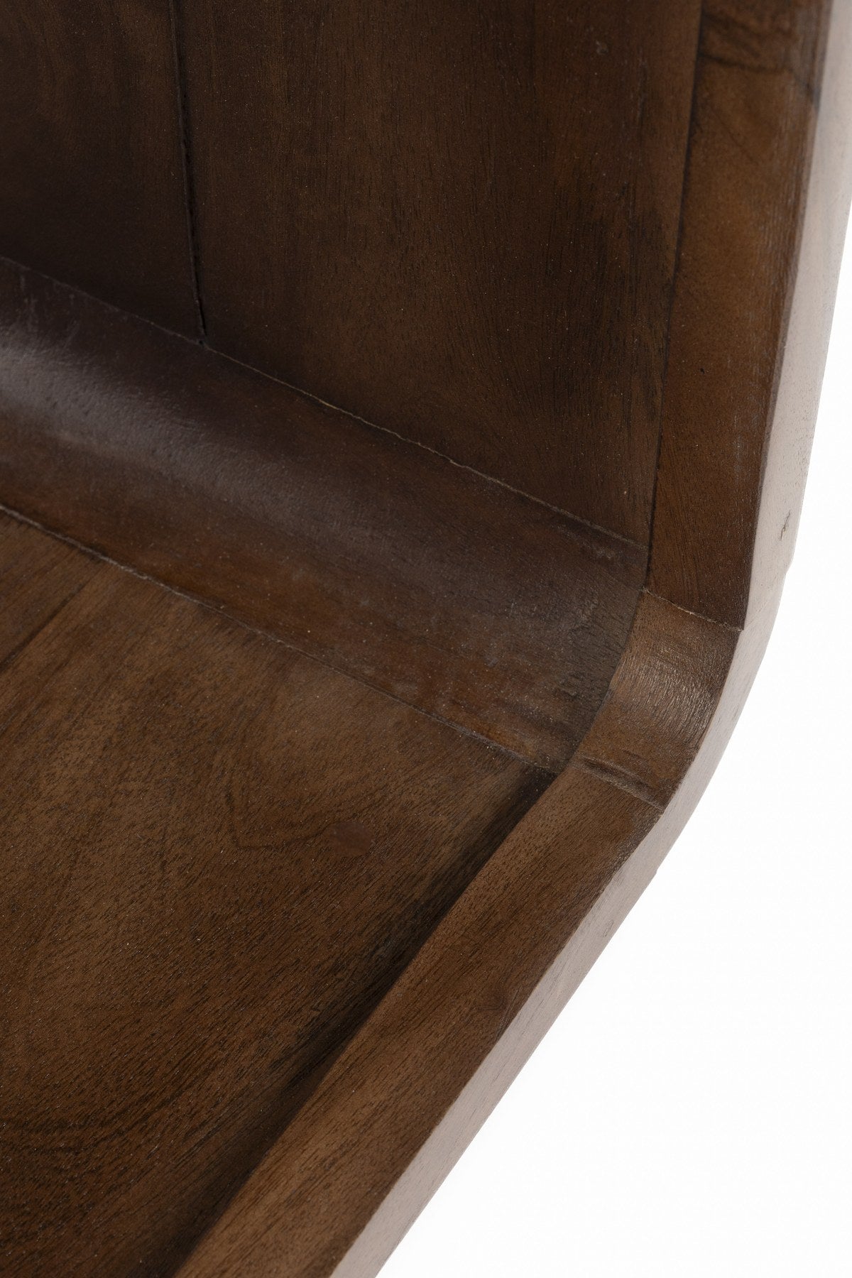Brauner Couchtisch Tycho von White Label Living mit Eisengestell, epoxidbeschichteter Platte und abgerundeten Ecken, Grösse 90x35x35 cm.