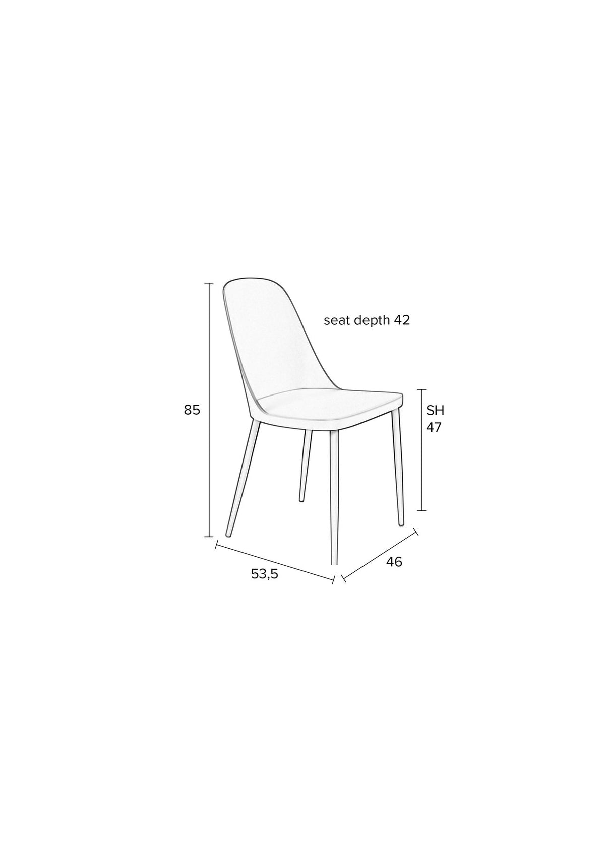 Stuhl PIP in Minze präsentiert im Onlineshop von KAQTU Design AG. Stuhl ist von White Label Living