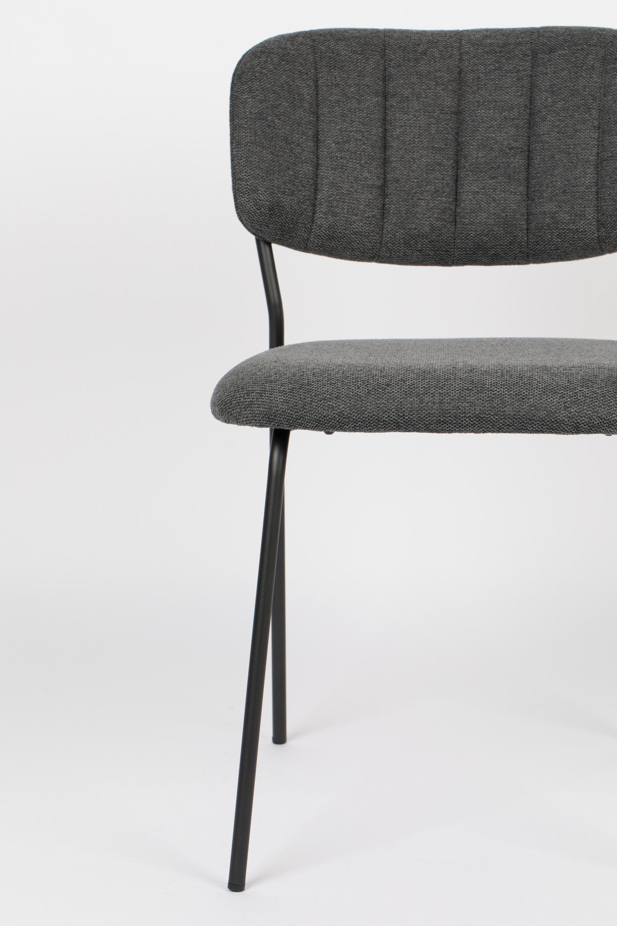 Stuhl Jolien gepolstert V1 in Grau präsentiert im Onlineshop von KAQTU Design AG. Stuhl ist von White Label Living