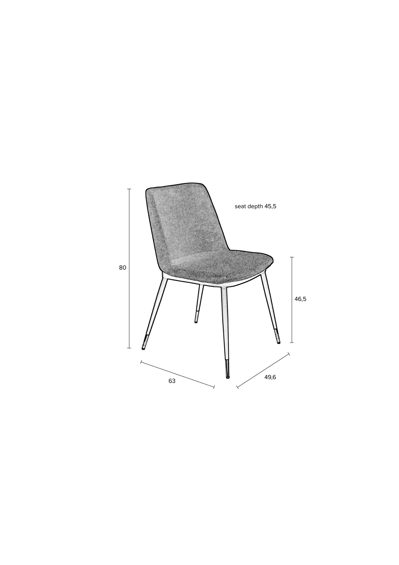 Stuhl LIONEL in Dunkelgrau präsentiert im Onlineshop von KAQTU Design AG. Stuhl ist von White Label Living