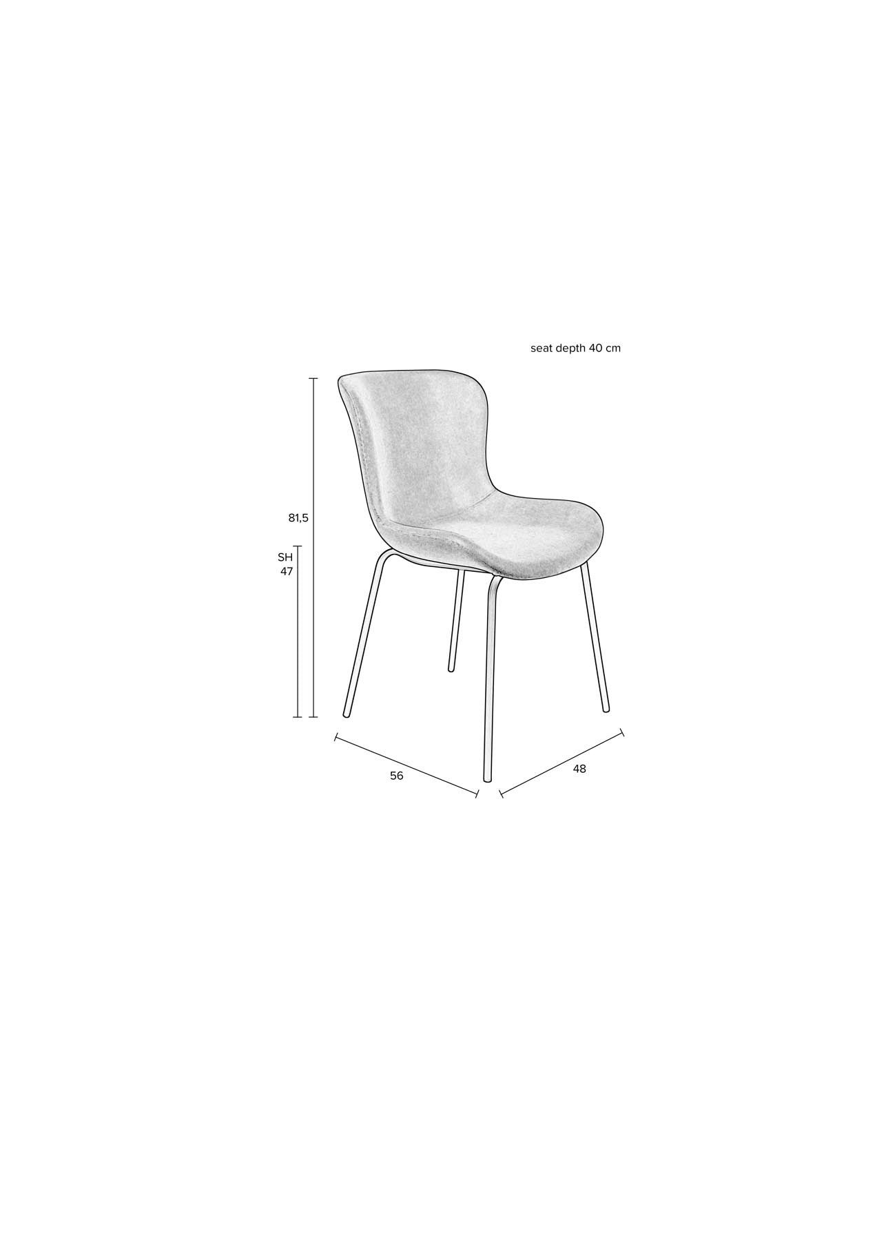 Stuhl Junzo Rib in Hellgrün präsentiert im Onlineshop von KAQTU Design AG. Stuhl ist von White Label Living