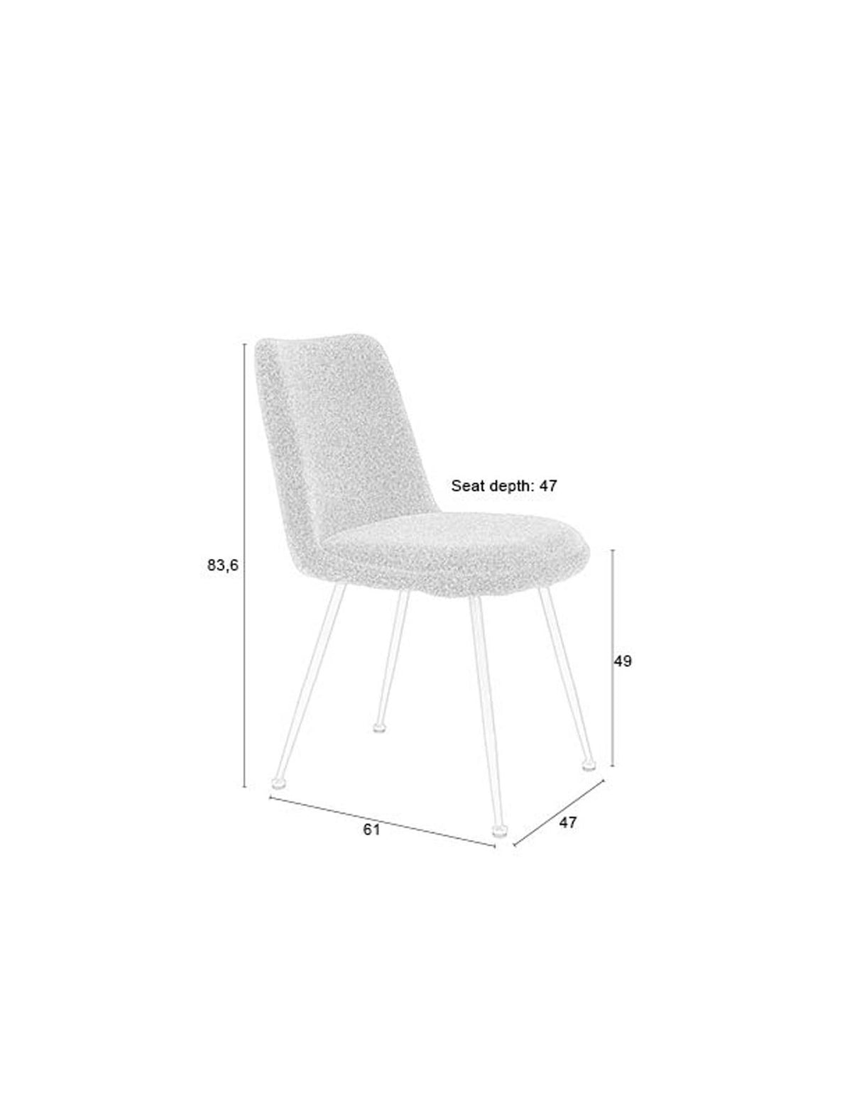 Fijs Stuhl Taupe in Grau präsentiert im Onlineshop von KAQTU Design AG. Stuhl ist von White Label Living