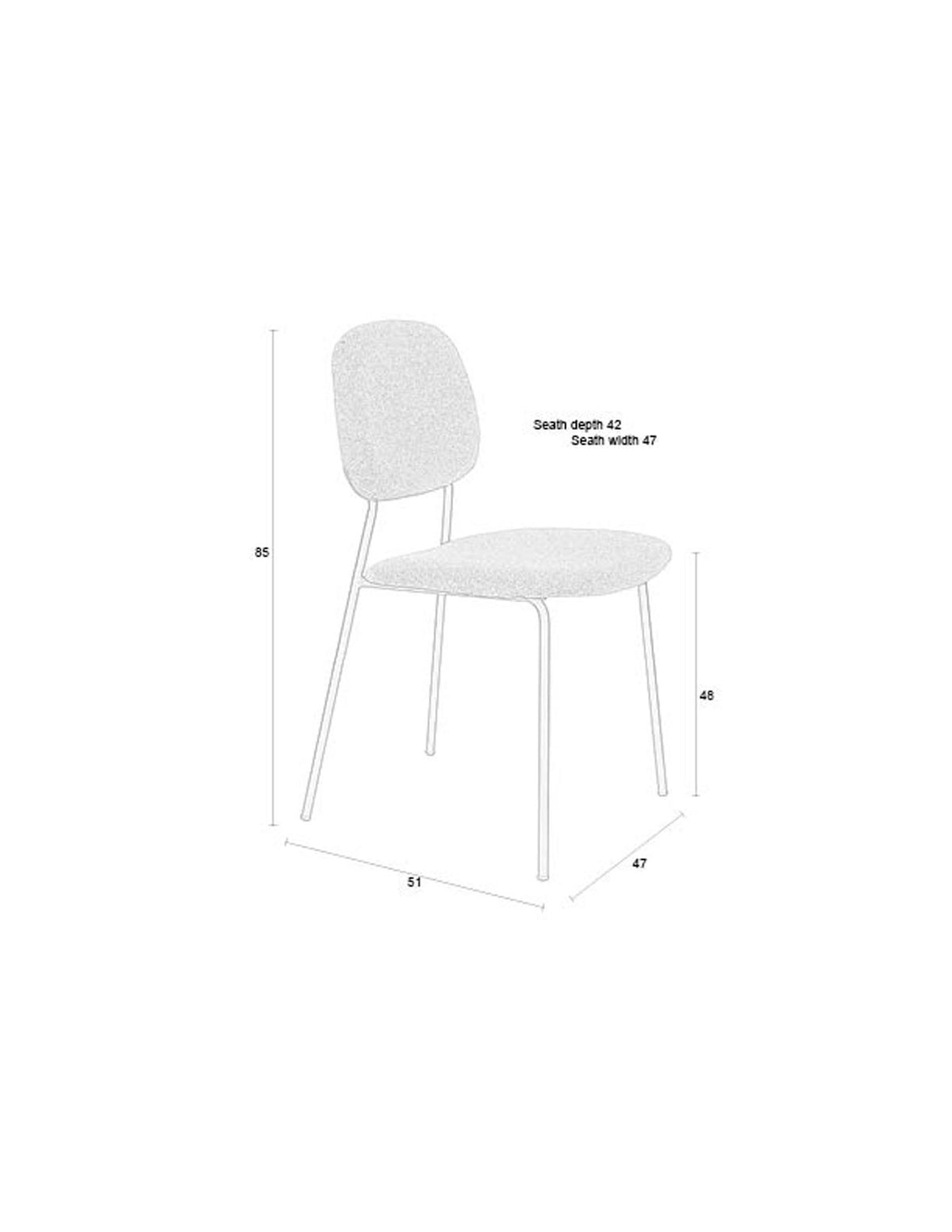 Roos Stuhl Warm Beige in beige präsentiert im Onlineshop von KAQTU Design AG. Stuhl ist von White Label Living