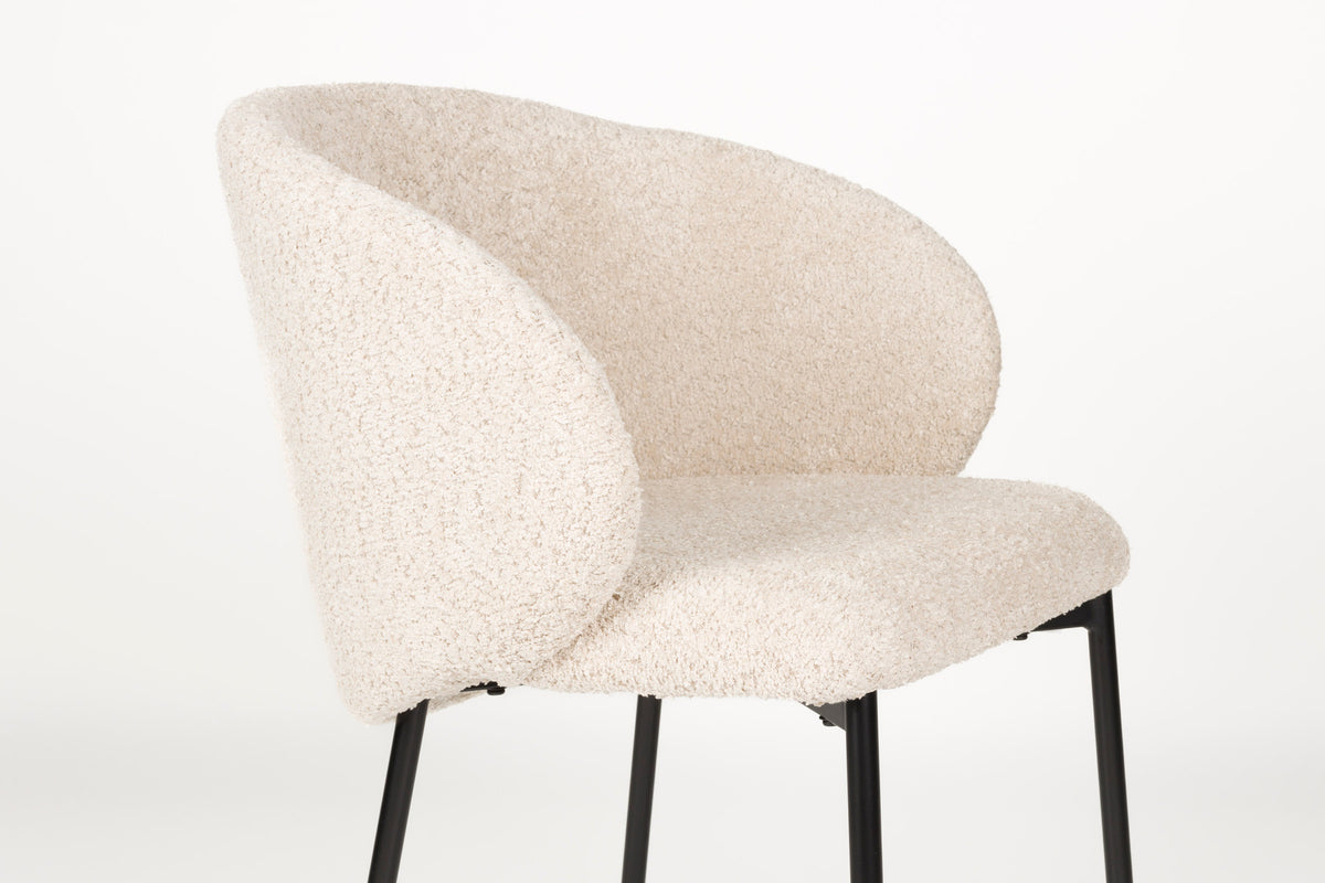 Ayle Stuhl in Weiss präsentiert im Onlineshop von KAQTU Design AG. Stuhl mit Armlehne ist von White Label Living