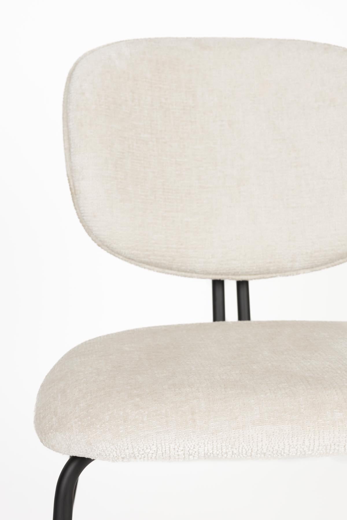 Stuhl Bouton Off-White in beige präsentiert im Onlineshop von KAQTU Design AG. Stuhl ist von White Label Living