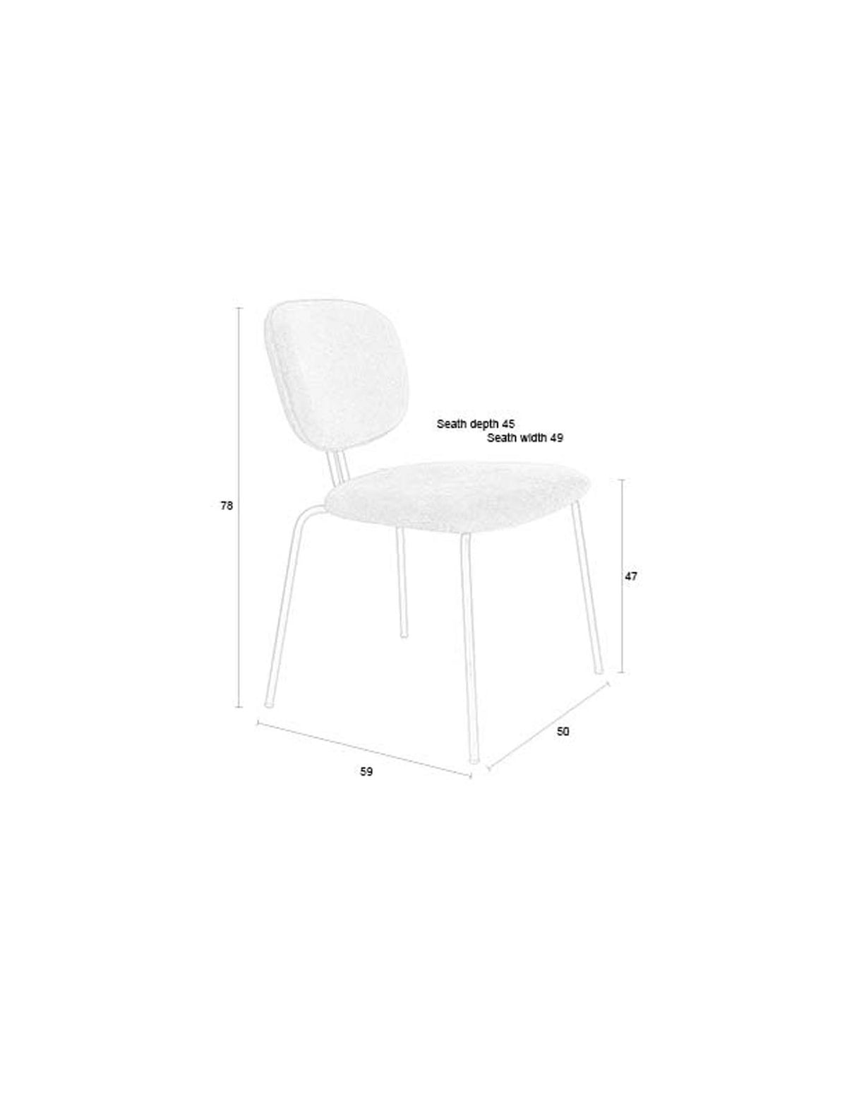 Stuhl Bouton Off-White in beige präsentiert im Onlineshop von KAQTU Design AG. Stuhl ist von White Label Living