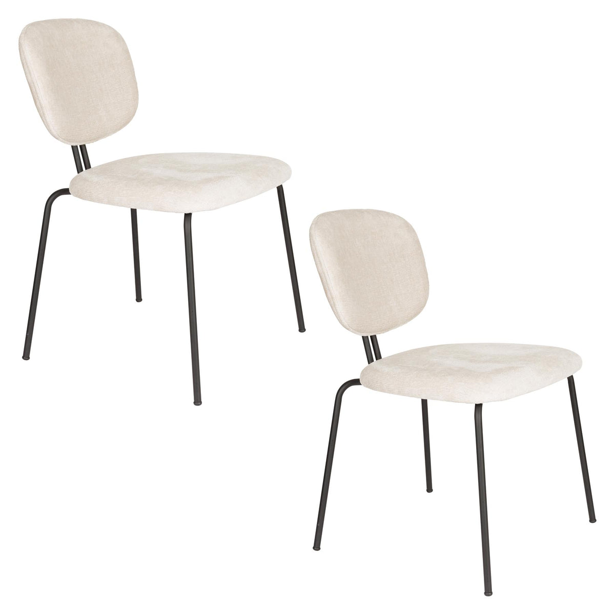 Stuhl Bouton Off-White in beige präsentiert im Onlineshop von KAQTU Design AG. Stuhl ist von White Label Living