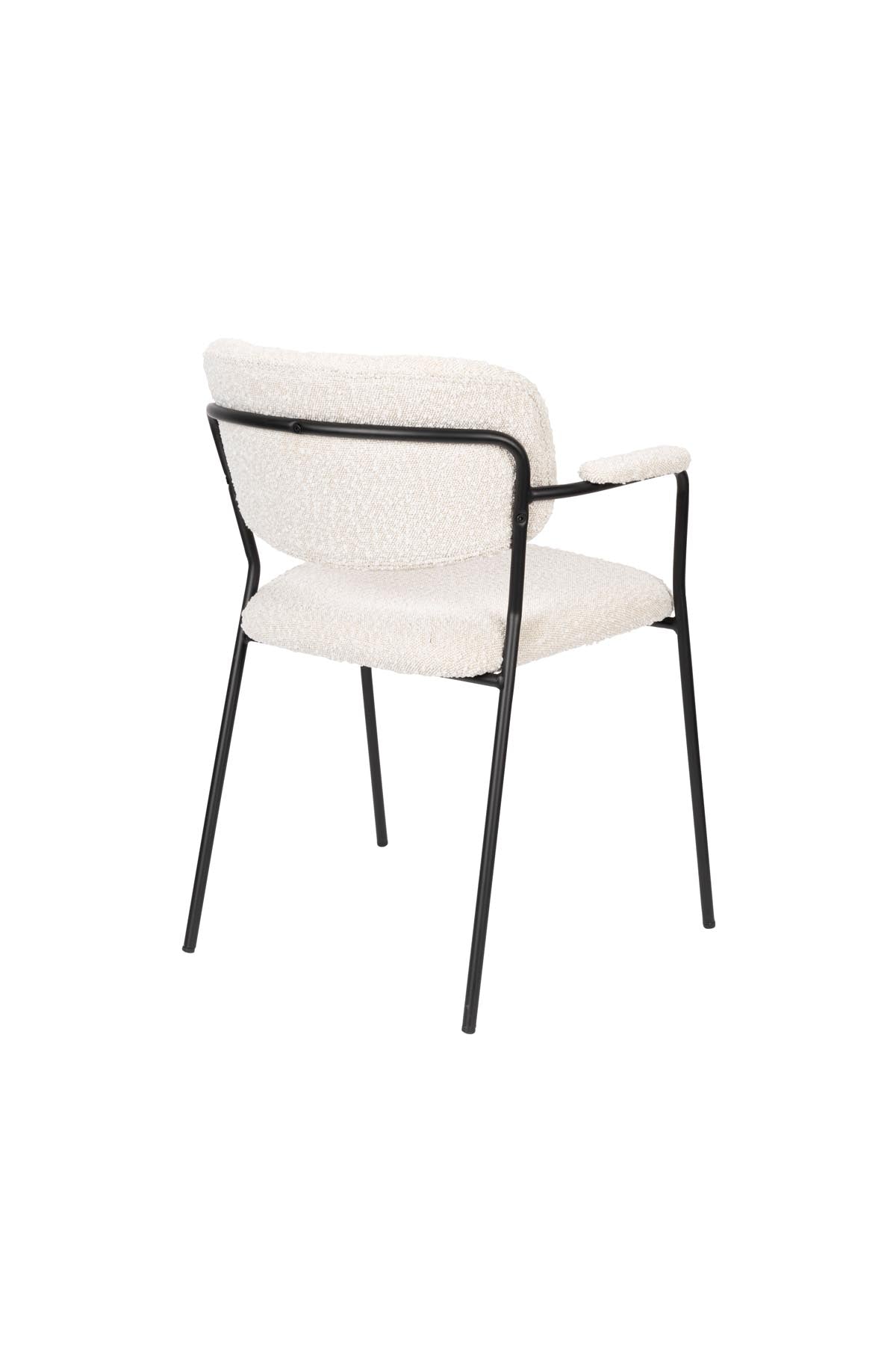 Armlehnstuhl Jolien gepolstert in Weiss präsentiert im Onlineshop von KAQTU Design AG. Stuhl mit Armlehne ist von White Label Living