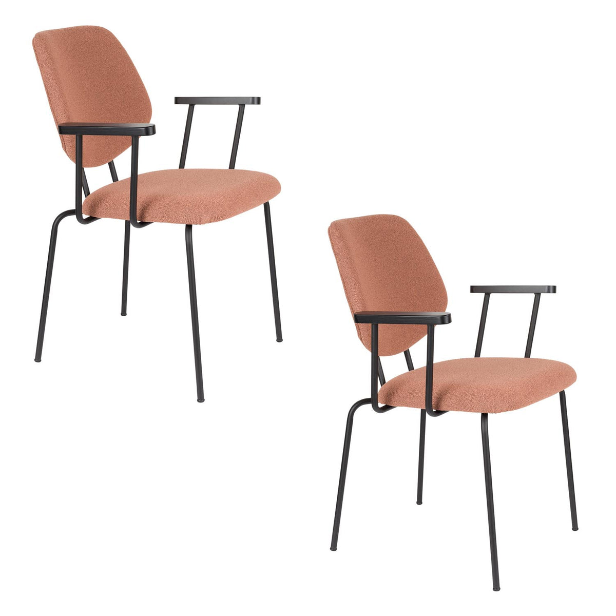 Armlehnstuhl Zelo Pink in Rosa präsentiert im Onlineshop von KAQTU Design AG. Stuhl mit Armlehne ist von White Label Living
