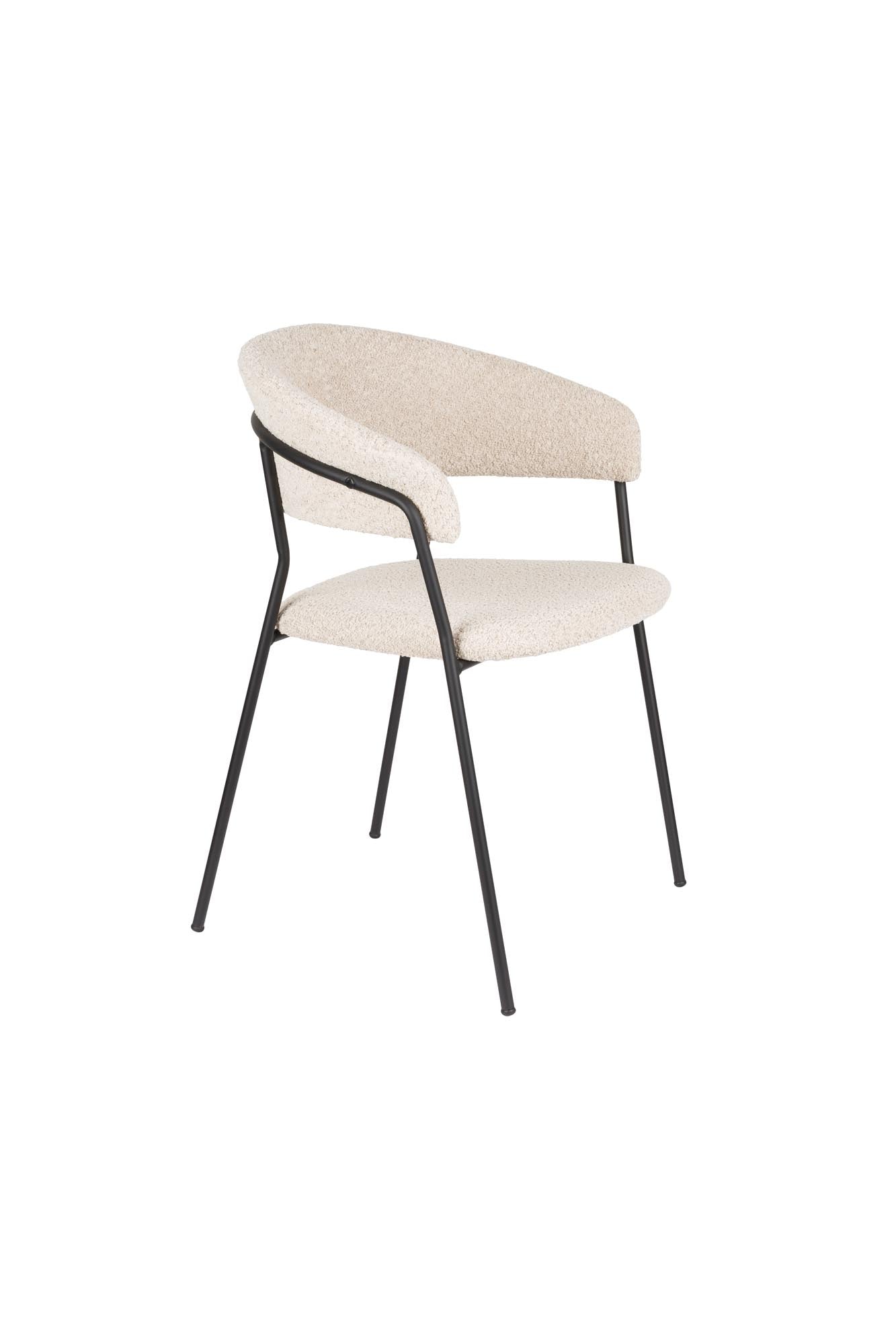 Armlehnstuhl Zeri Black in beige präsentiert im Onlineshop von KAQTU Design AG. Stuhl mit Armlehne ist von White Label Living