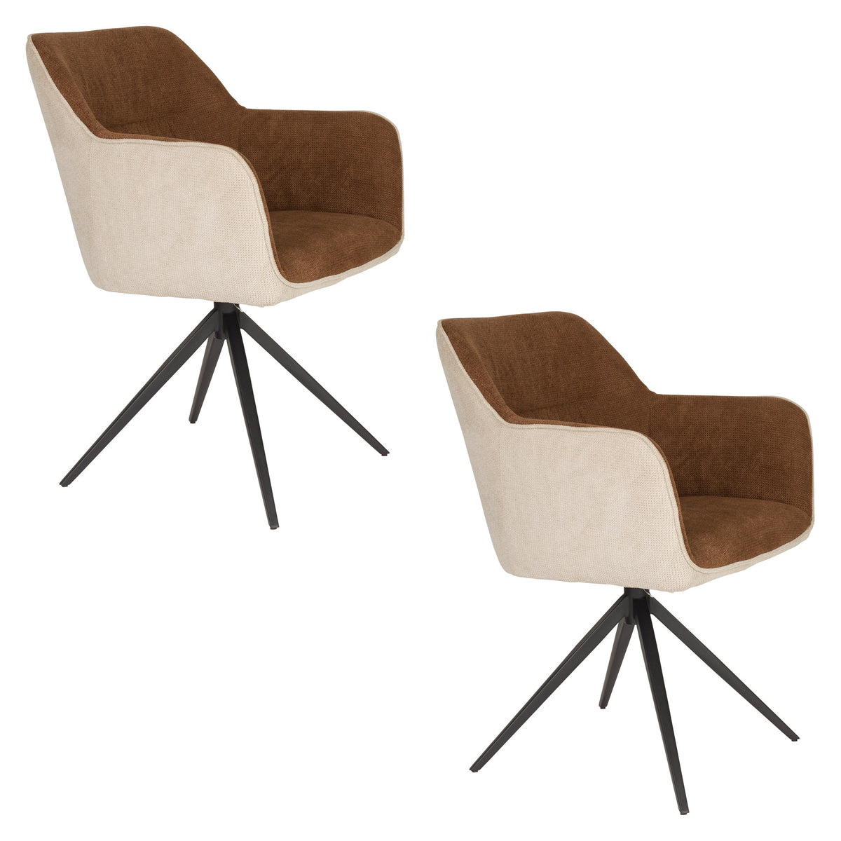 Sessel Daley Beige/Braun in Braun präsentiert im Onlineshop von KAQTU Design AG. Schalenstuhl mit Armlehne ist von White Label Living