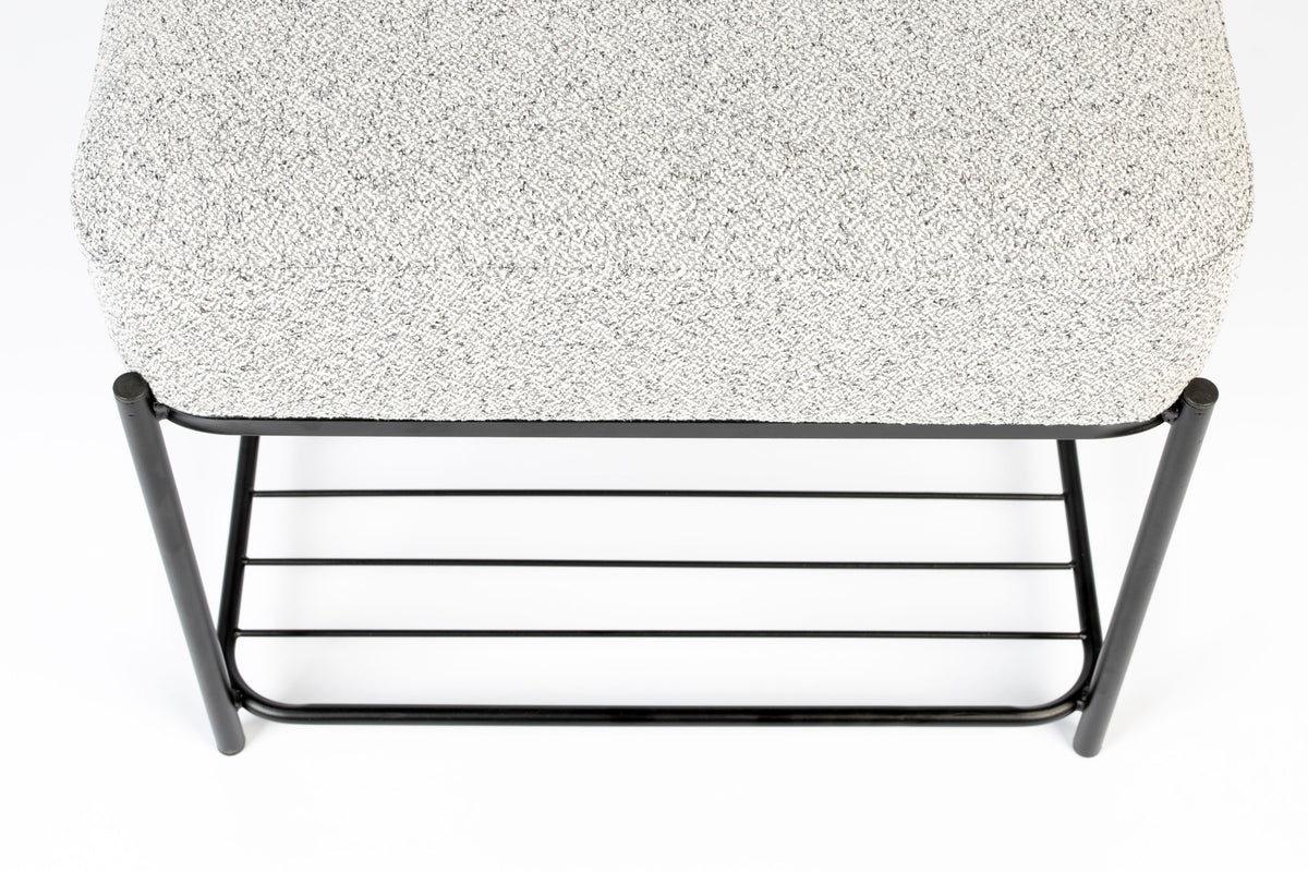 Hocker Milou in Grau/Schwarz präsentiert im Onlineshop von KAQTU Design AG. Hocker ist von White Label Living