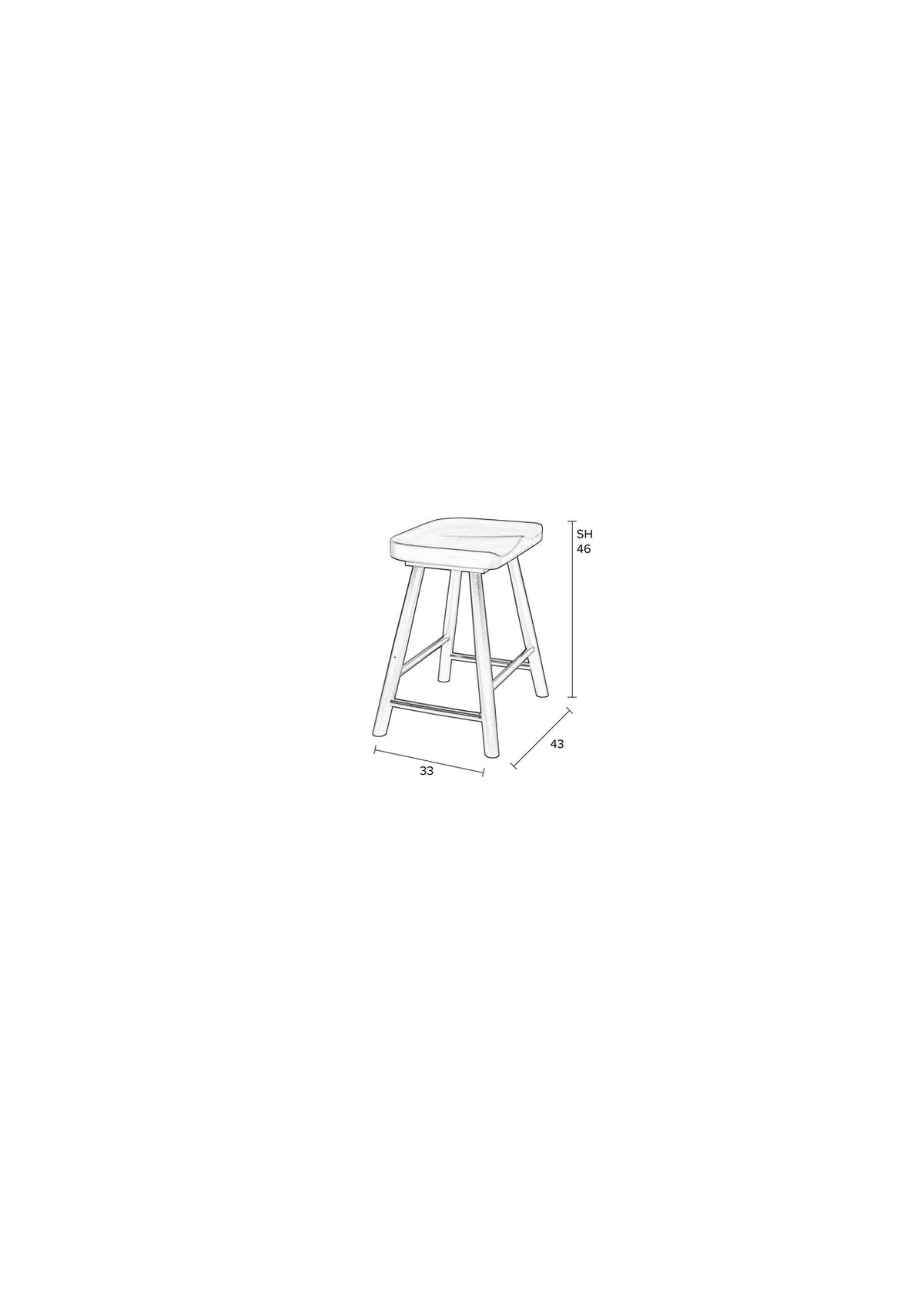 Hocker VANDER in Natur präsentiert im Onlineshop von KAQTU Design AG. Hocker ist von White Label Living