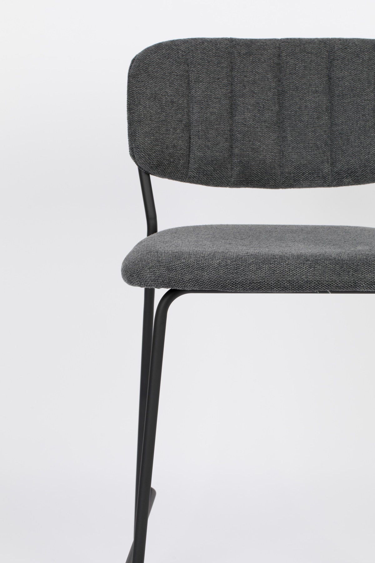 Barstuhl Jolien gepolstert in Grau präsentiert im Onlineshop von KAQTU Design AG. Barstuhl ist von White Label Living