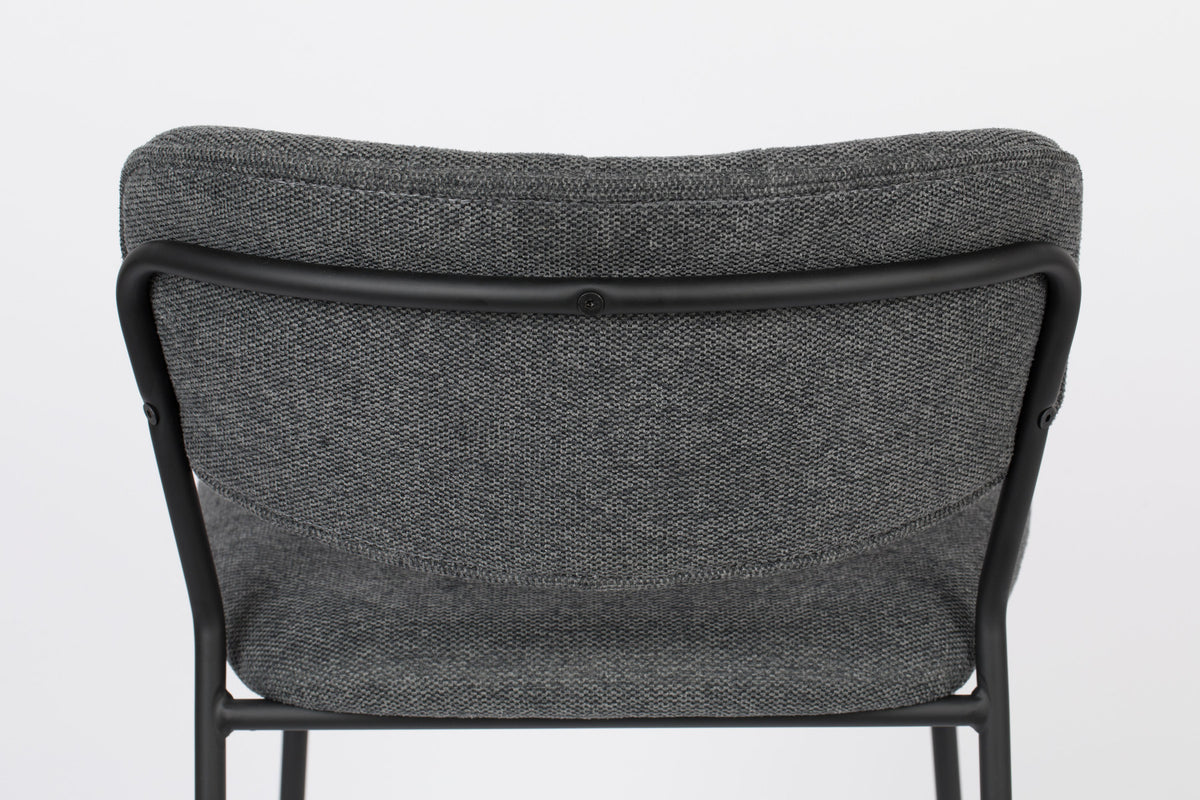 Barstuhl Jolien gepolstert in Grau präsentiert im Onlineshop von KAQTU Design AG. Barstuhl ist von White Label Living