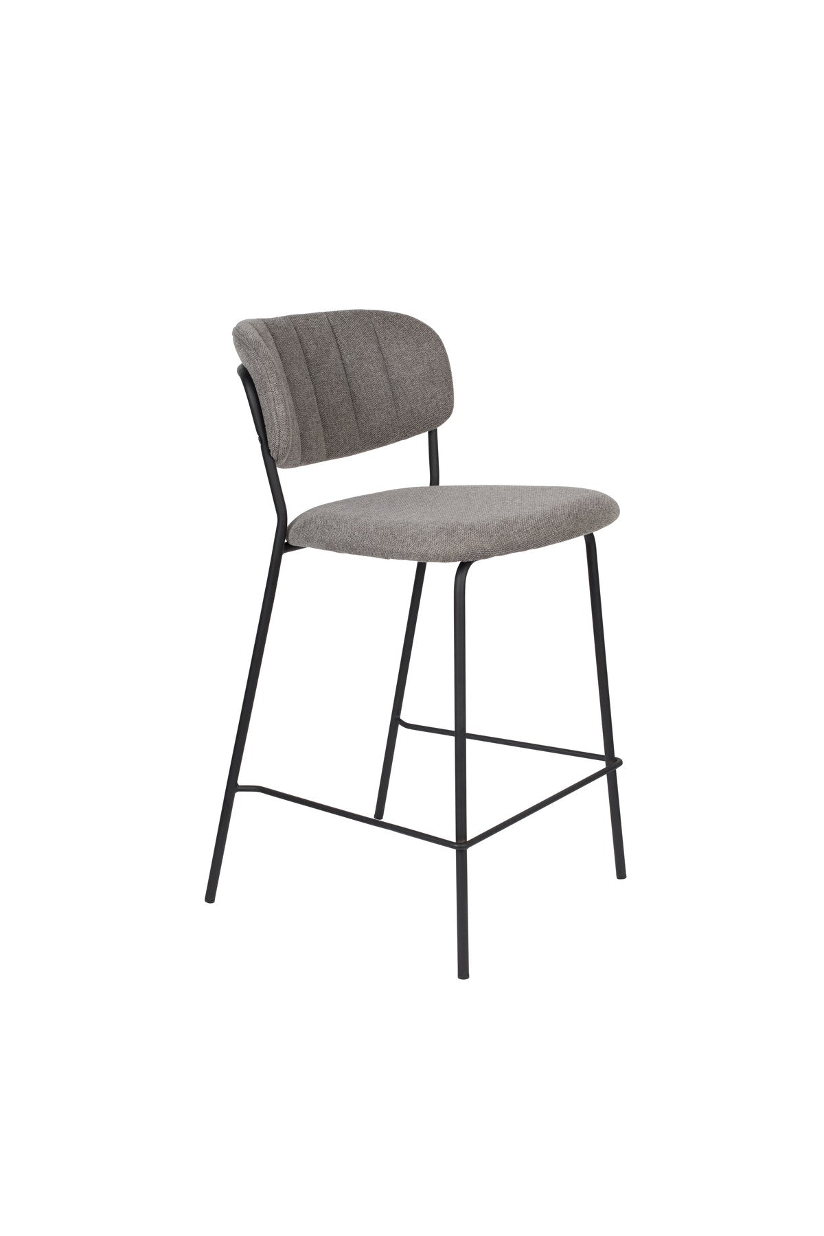 Barstuhl Jolien gepolstert in Grau präsentiert im Onlineshop von KAQTU Design AG. Barstuhl ist von White Label Living
