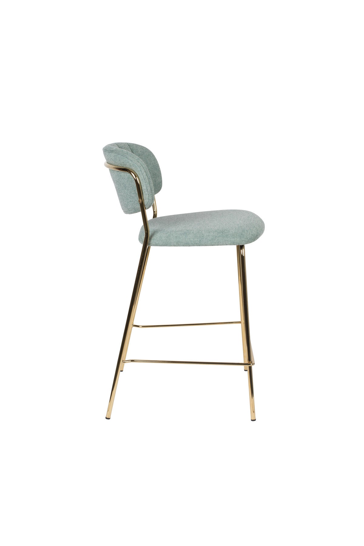 Barstuhl Jolien gepolstert in Gold/Hellgrün präsentiert im Onlineshop von KAQTU Design AG. Barstuhl ist von White Label Living