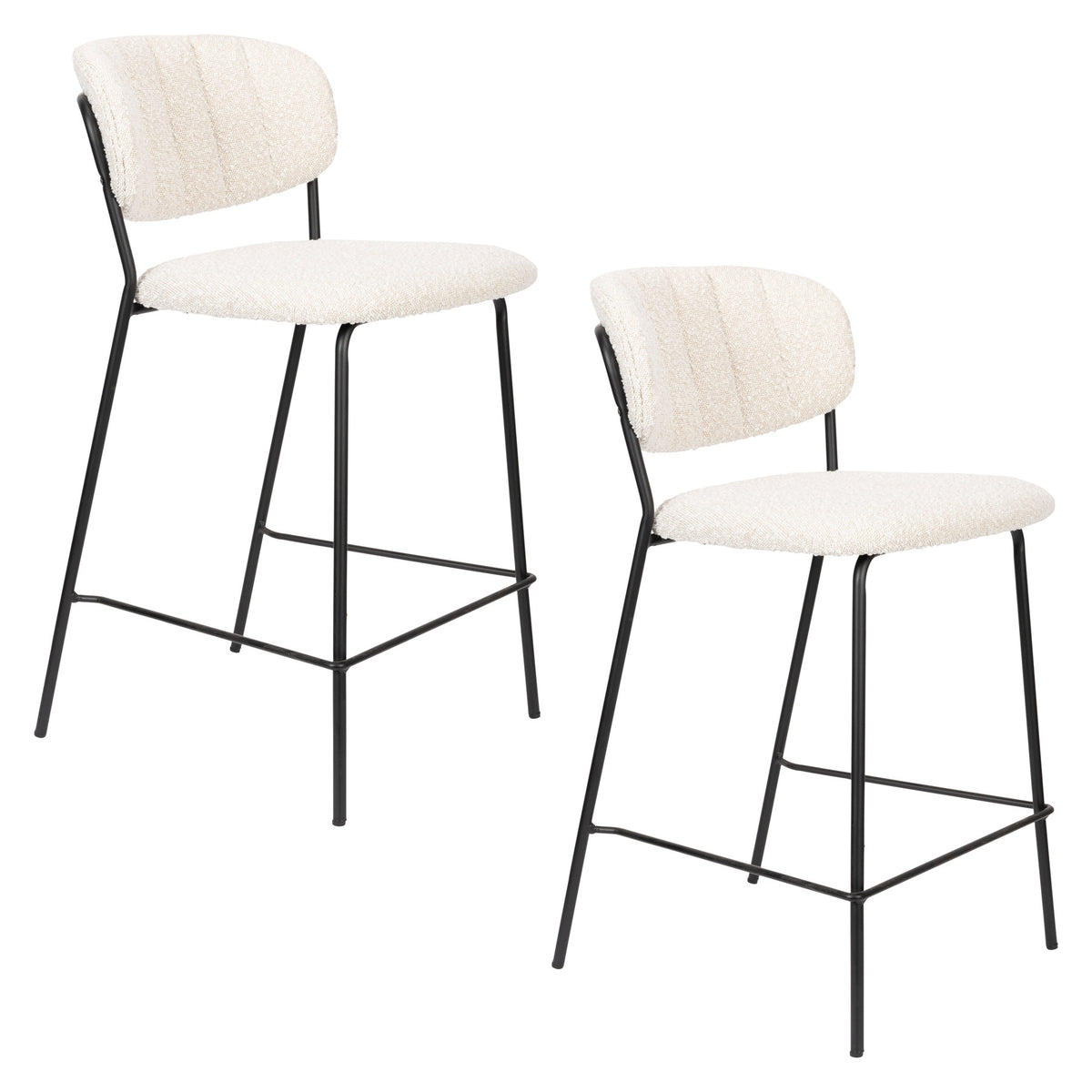 Barstuhl Jolien gepolstert in Weiss präsentiert im Onlineshop von KAQTU Design AG. Barstuhl ist von White Label Living