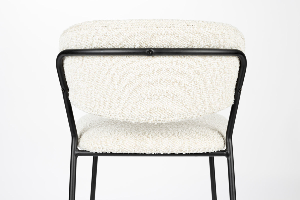 Barstuhl Jolien gepolstert in Weiss präsentiert im Onlineshop von KAQTU Design AG. Barstuhl ist von White Label Living