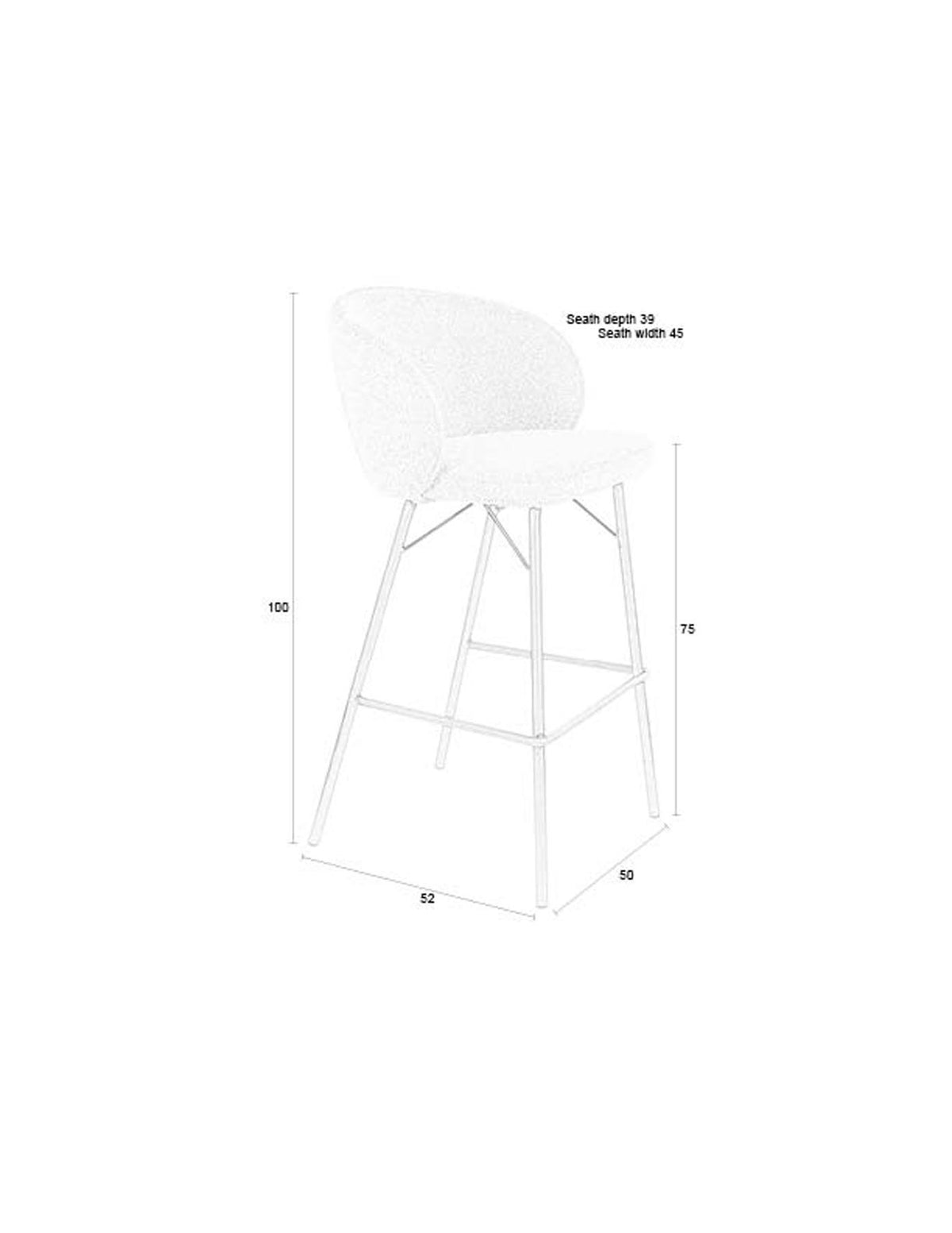 Barhocker Joa Beige in beige präsentiert im Onlineshop von KAQTU Design AG. Barstuhl ist von White Label Living