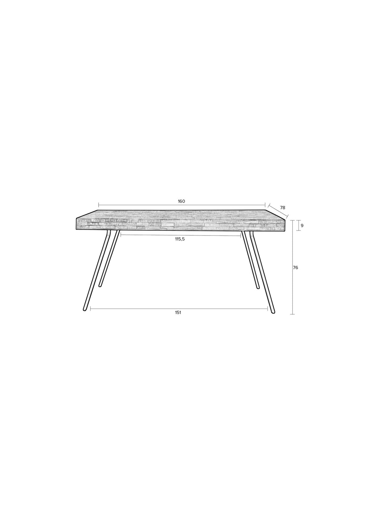 Tisch Suri in Braun präsentiert im Onlineshop von KAQTU Design AG. Esstisch ist von White Label Living