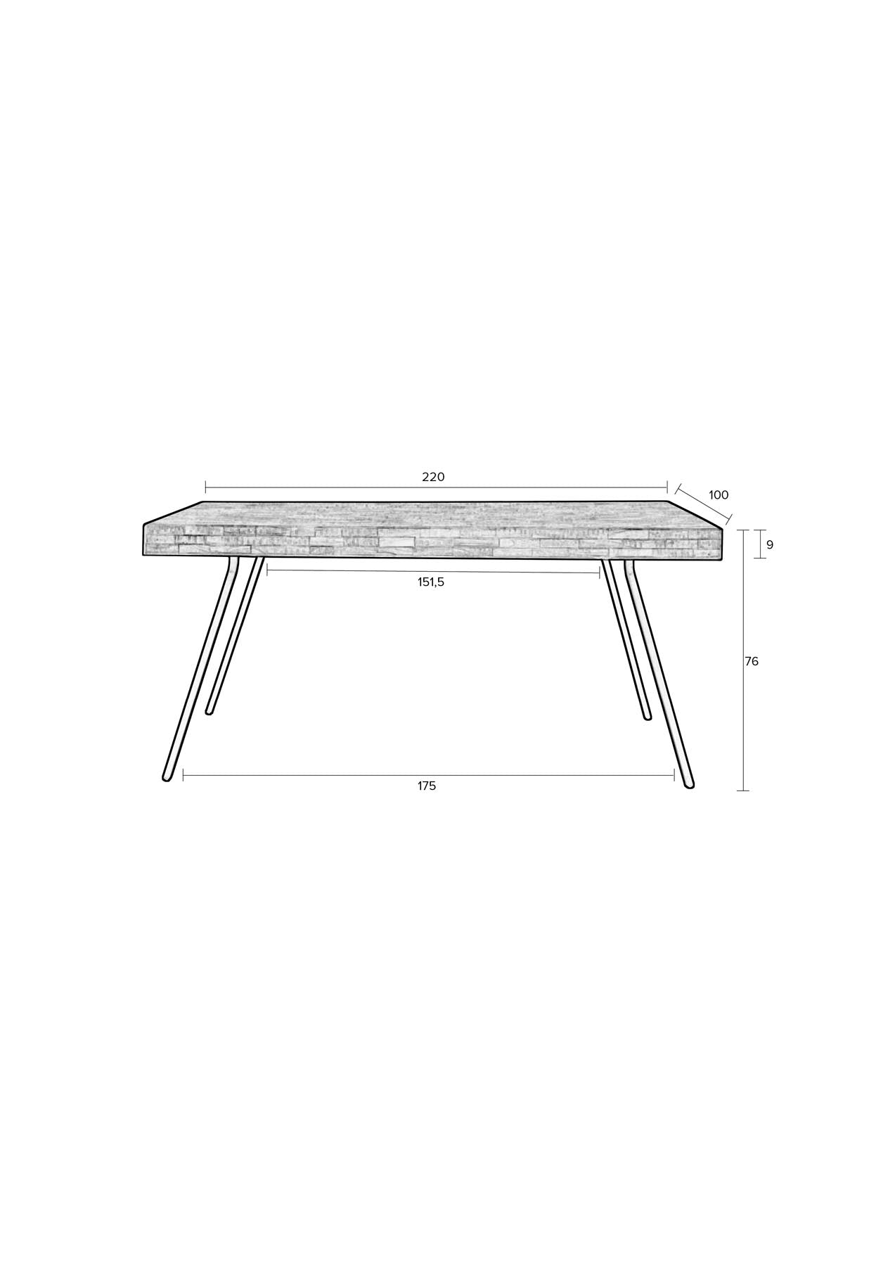 Tisch Suri in Natur präsentiert im Onlineshop von KAQTU Design AG. Esstisch ist von White Label Living