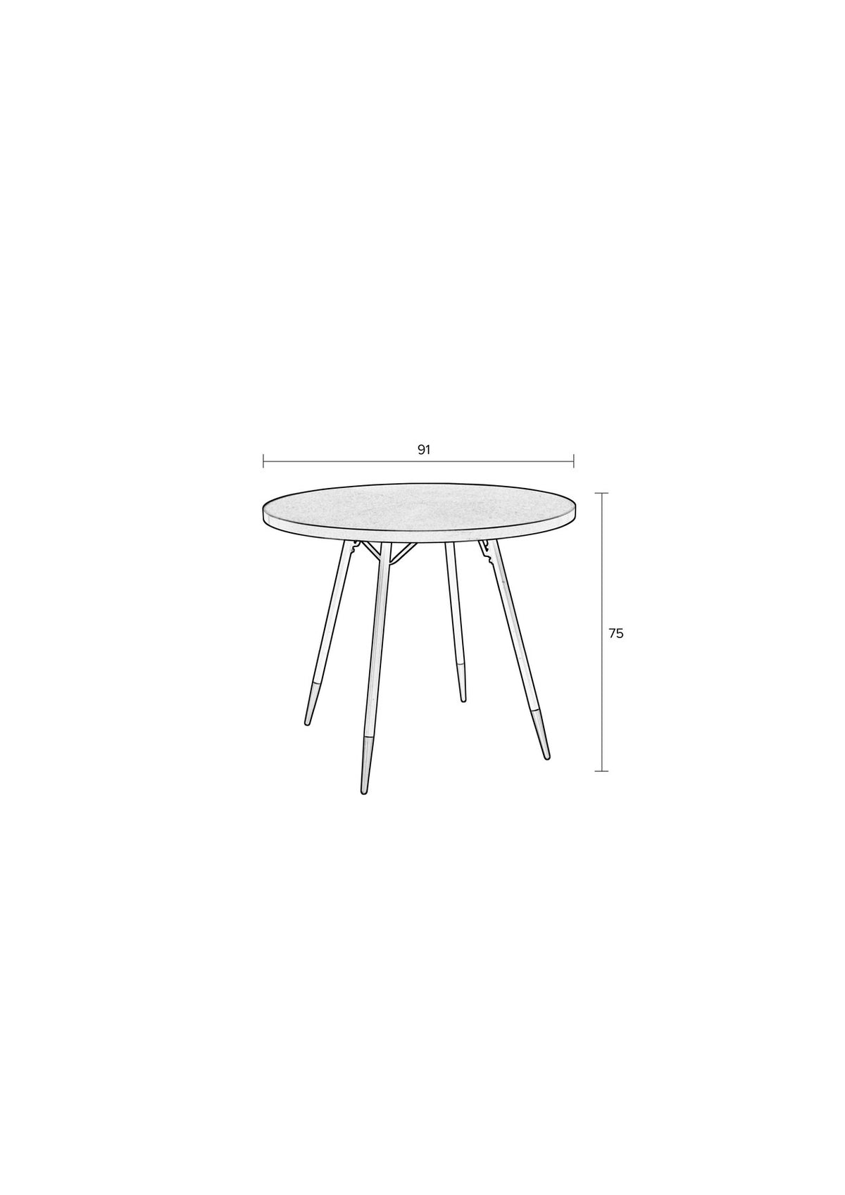 Tisch DENISE rund in Mehrfarbig präsentiert im Onlineshop von KAQTU Design AG. Esstisch ist von White Label Living