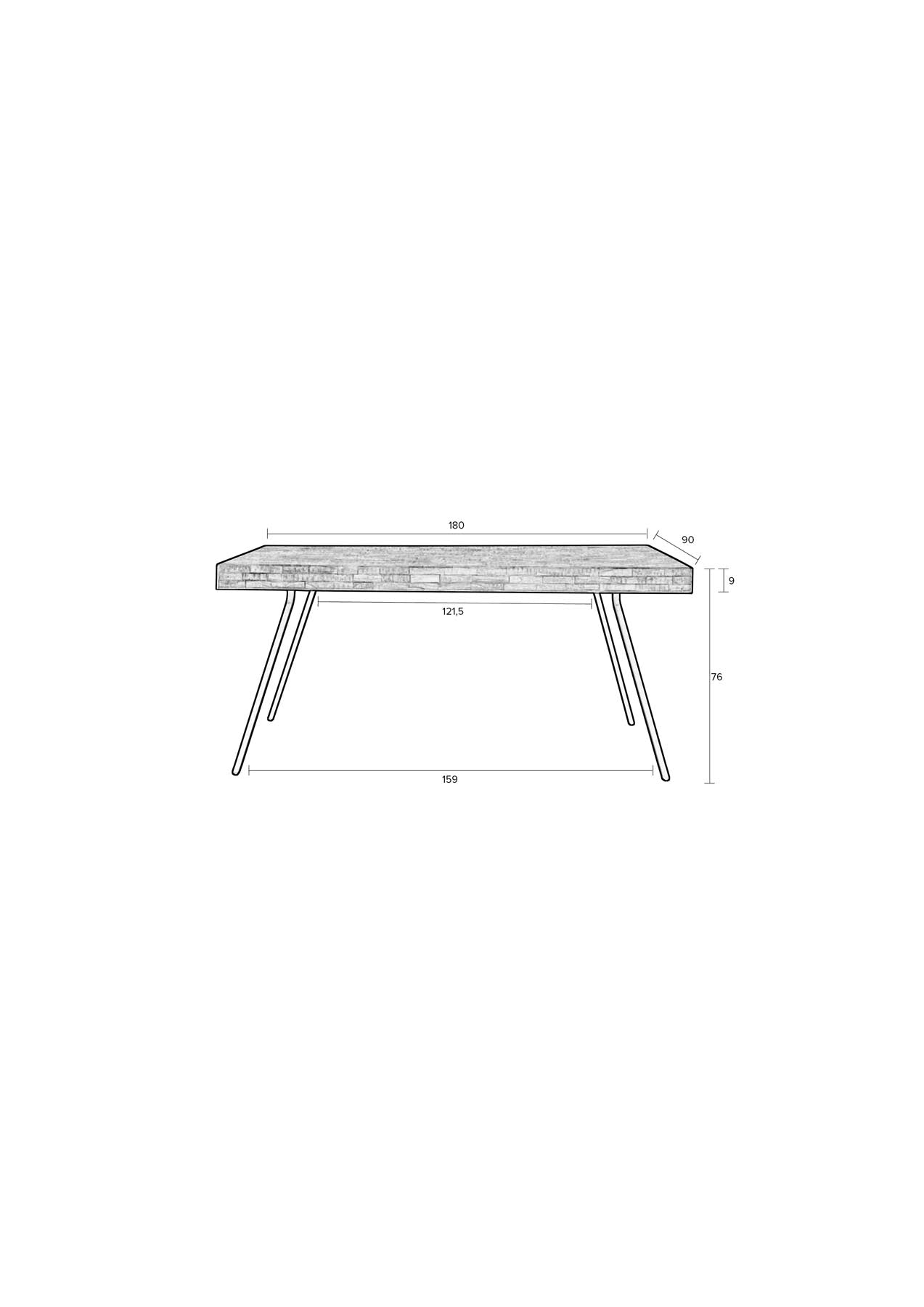 Tisch Suri in Schwarz präsentiert im Onlineshop von KAQTU Design AG. Esstisch ist von White Label Living
