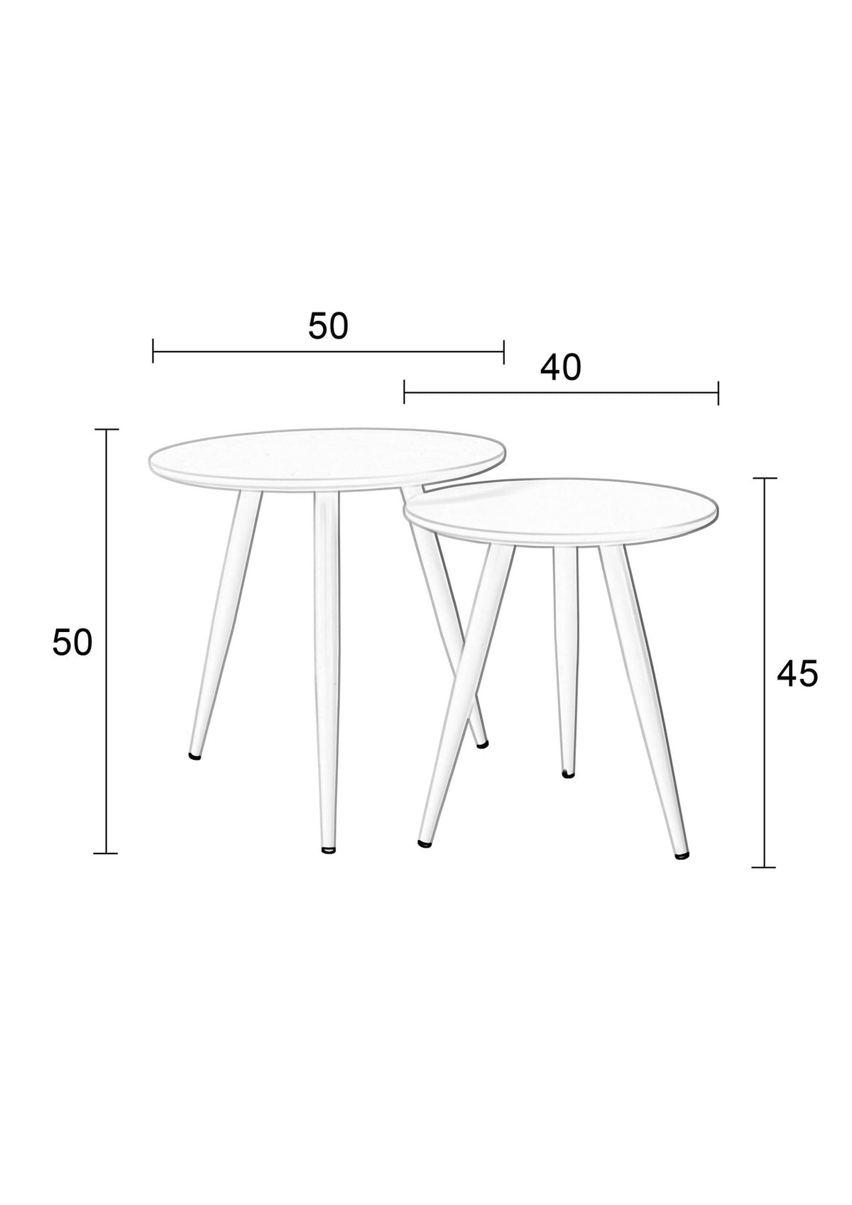 Beistelltisch Daven 2er Set in Schwarz präsentiert im Onlineshop von KAQTU Design AG. Beistelltisch ist von White Label Living