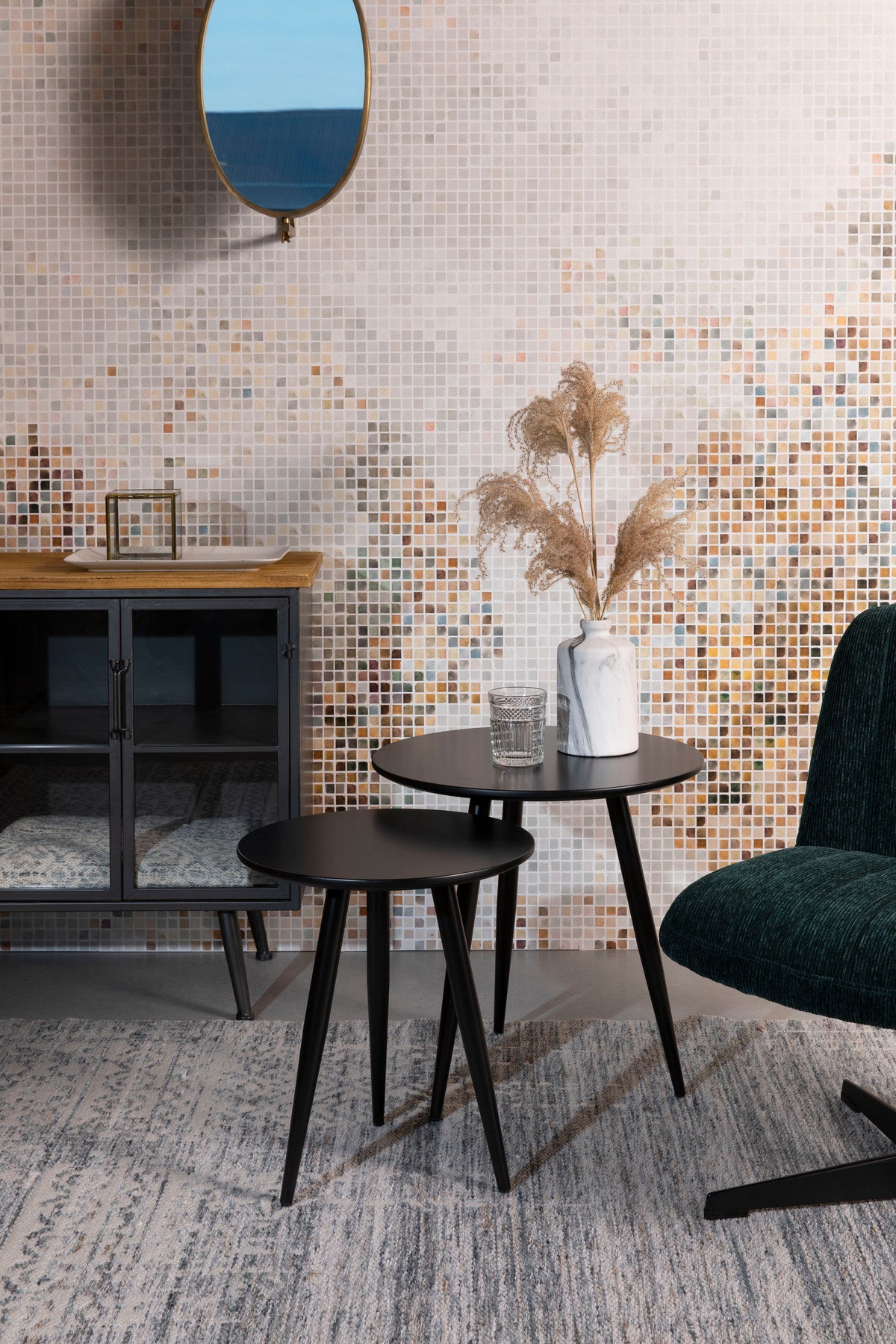 Beistelltisch Daven 2er Set in Schwarz präsentiert im Onlineshop von KAQTU Design AG. Beistelltisch ist von White Label Living