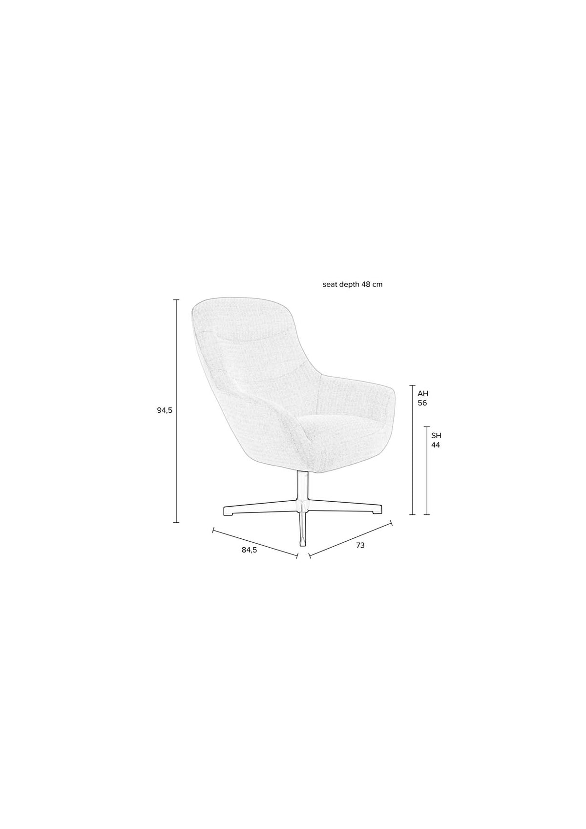 Sessel Yuki in Weiss präsentiert im Onlineshop von KAQTU Design AG. Sessel mit Armlehnen ist von White Label Living