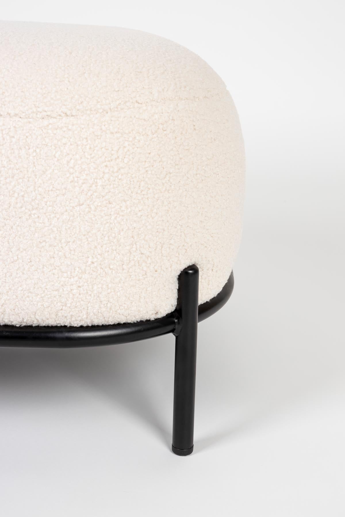 Hocker POLLY in Elfenbein präsentiert im Onlineshop von KAQTU Design AG. Hocker ist von White Label Living