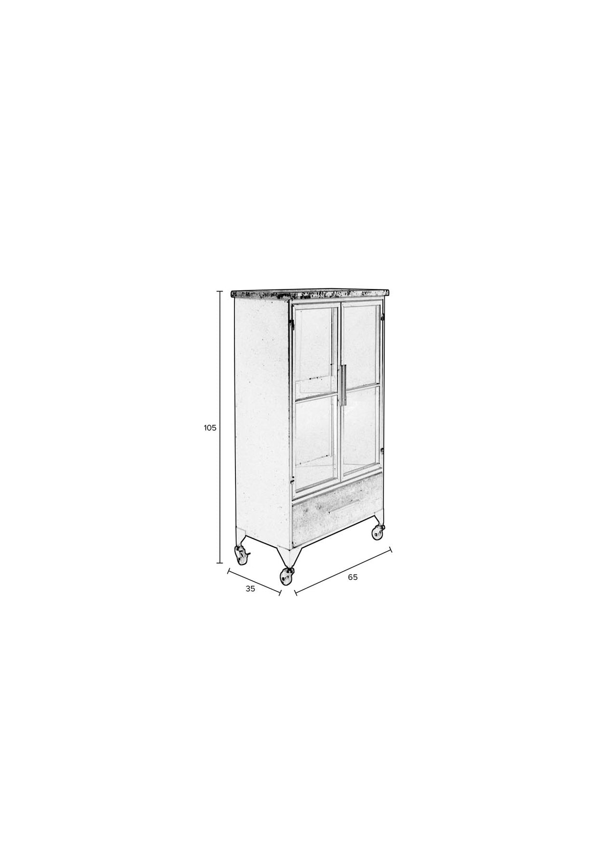 Cabinet FERRE in Schwarz präsentiert im Onlineshop von KAQTU Design AG. Vitrine ist von White Label Living