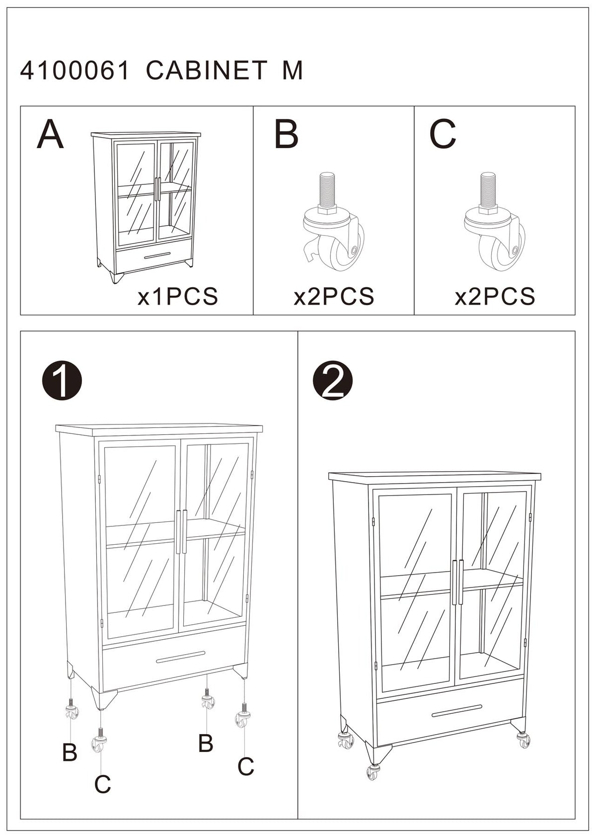 Cabinet FERRE in Schwarz präsentiert im Onlineshop von KAQTU Design AG. Vitrine ist von White Label Living