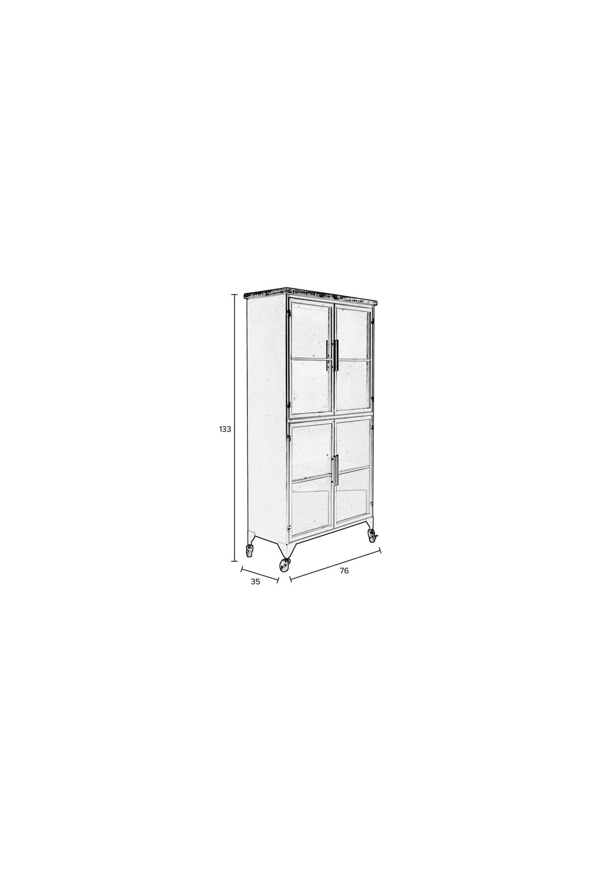 Cabinet FERRE in Schwarz präsentiert im Onlineshop von KAQTU Design AG. Vitrine ist von White Label Living