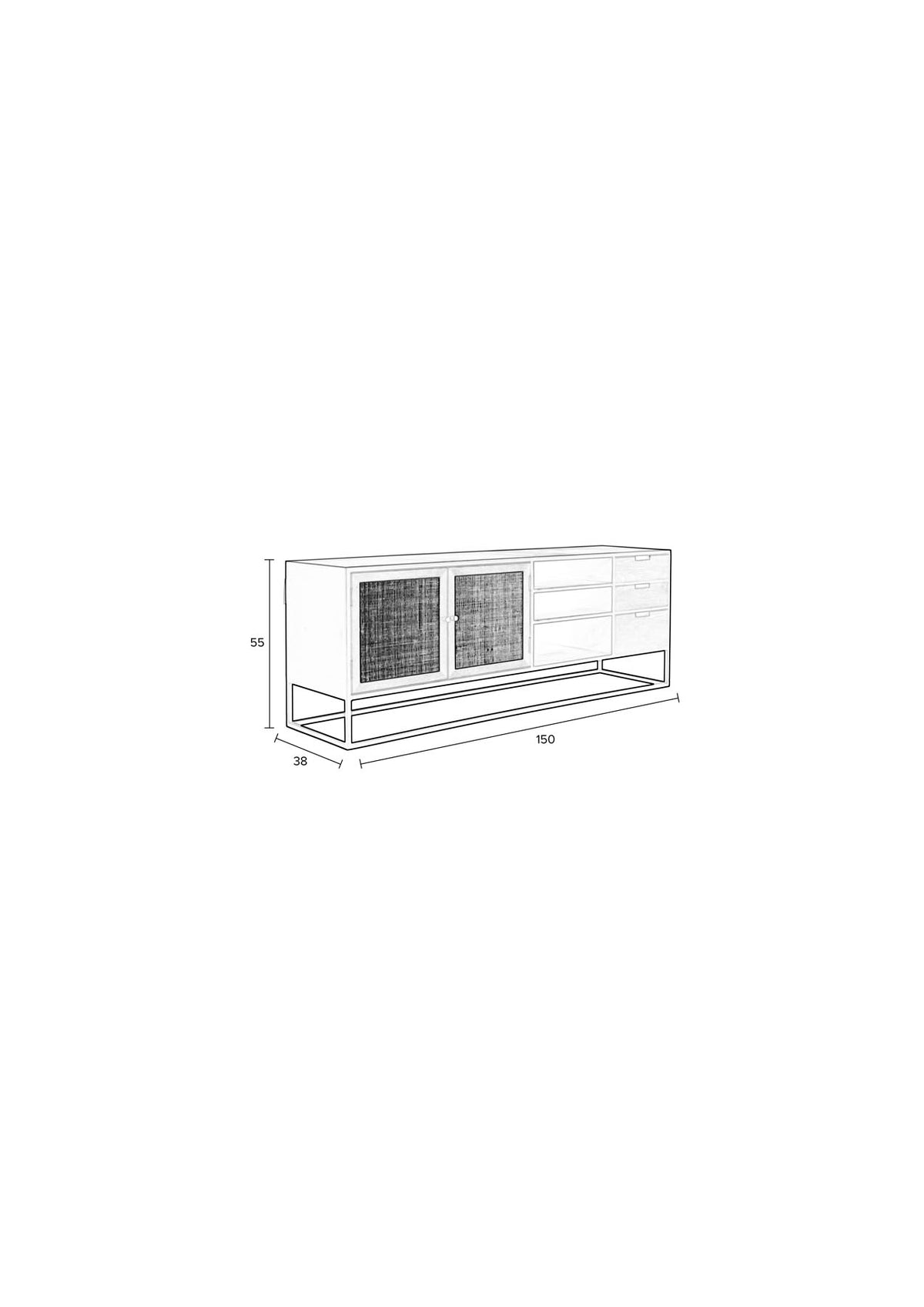 Sideboard Guuji in Schwarz/Natur präsentiert im Onlineshop von KAQTU Design AG. Sideboard ist von White Label Living