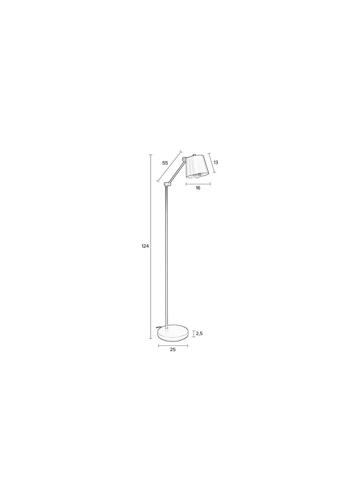 Stehleuchte HAJO in Grau präsentiert im Onlineshop von KAQTU Design AG. Stehleuchte ist von White Label Living