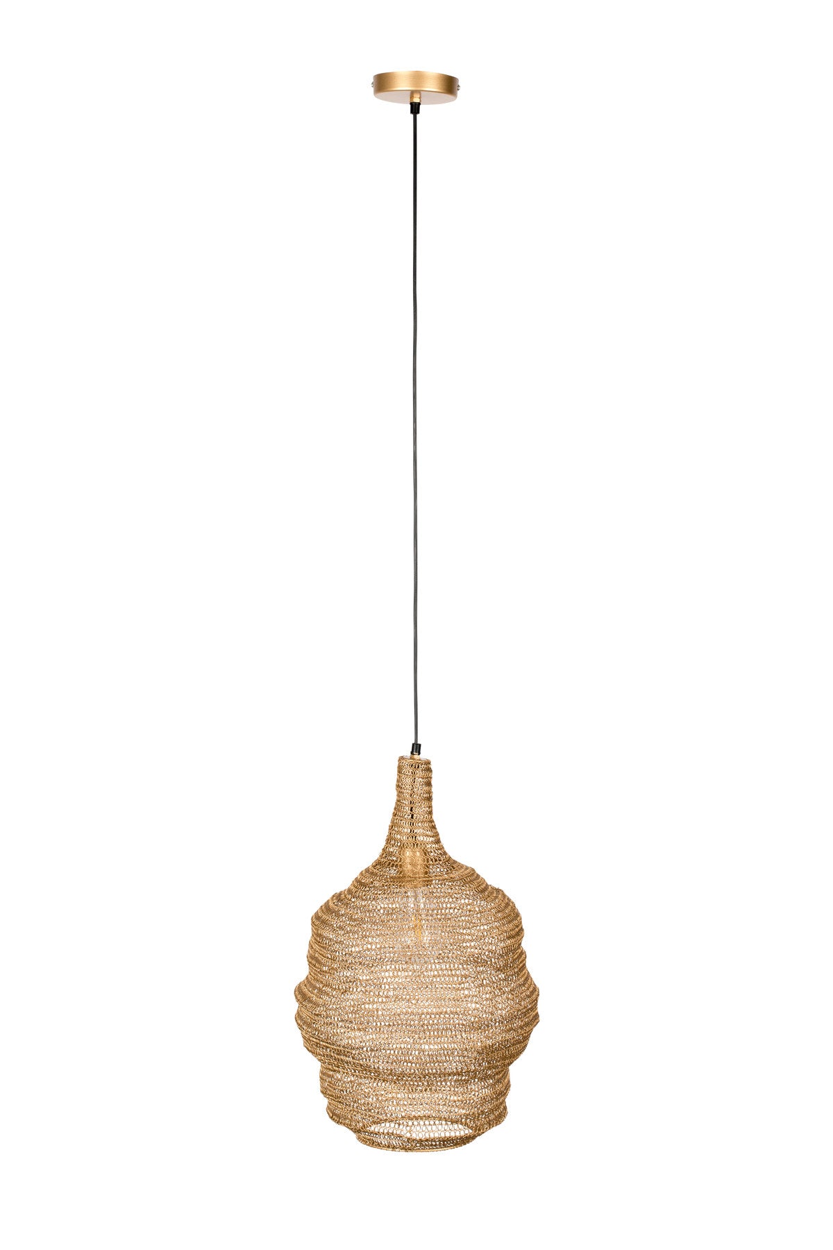 Pendellampe Lena in Gold präsentiert im Onlineshop von KAQTU Design AG. Pendelleuchte ist von White Label Living