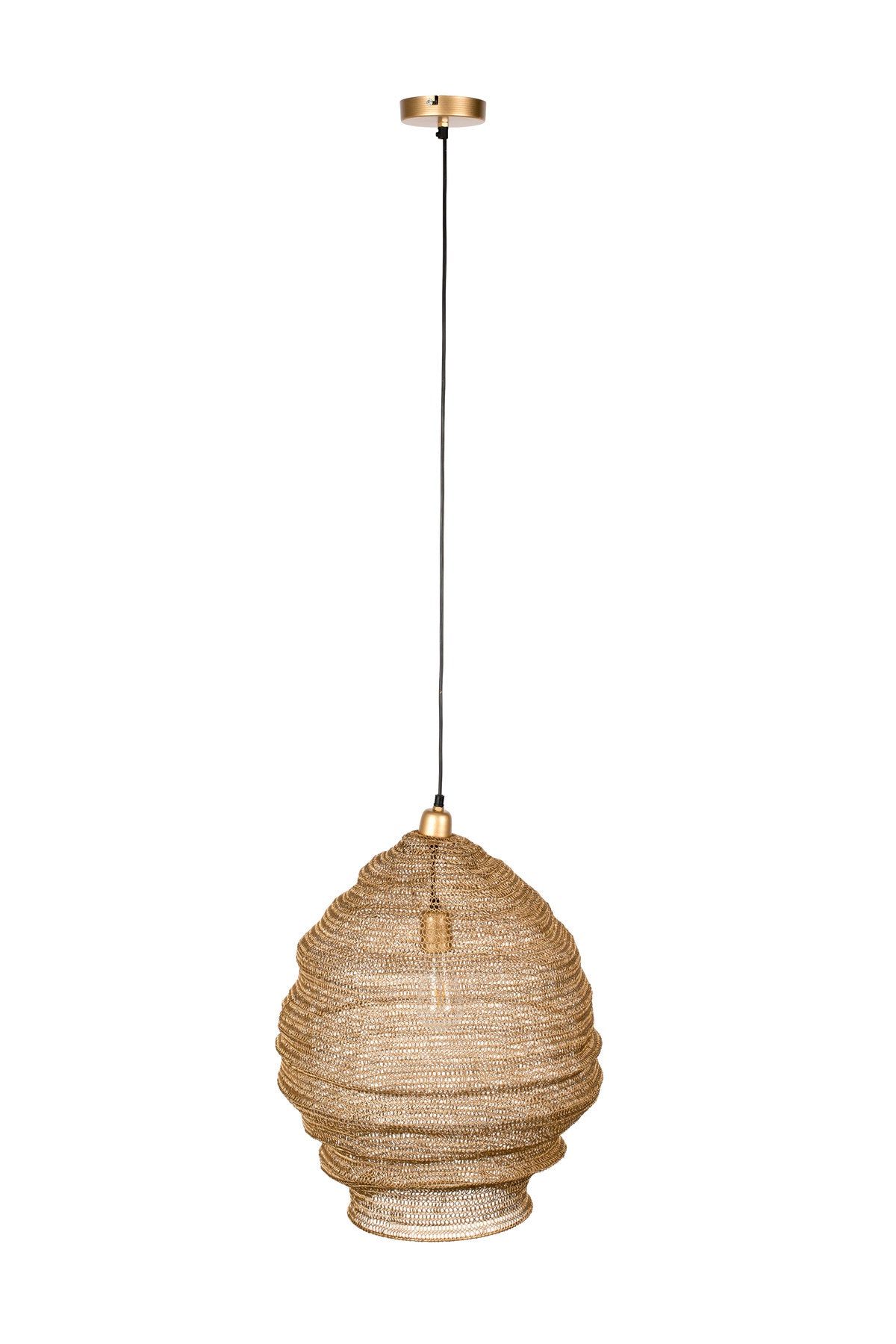 Pendellampe Lena in Gold präsentiert im Onlineshop von KAQTU Design AG. Pendelleuchte ist von White Label Living